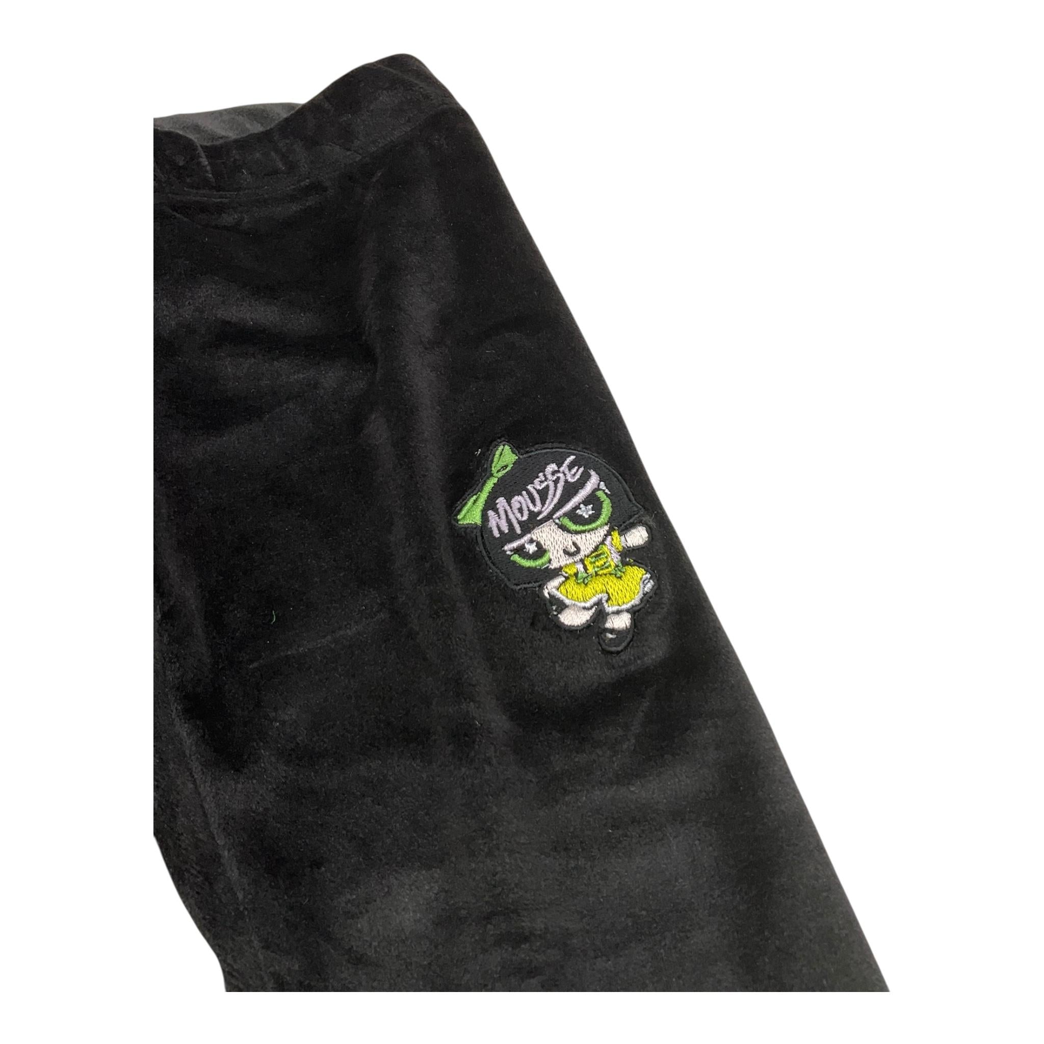 MOUSSE leggins tinta unita in velluto con stampa Nero per Neonata HKLB362BN NERO MOUSSE