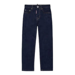 DSQUARED2 jeans tinta unita con cuciture in contrasto Blu per Bambino DQ2252 BLU DSQUARED2
