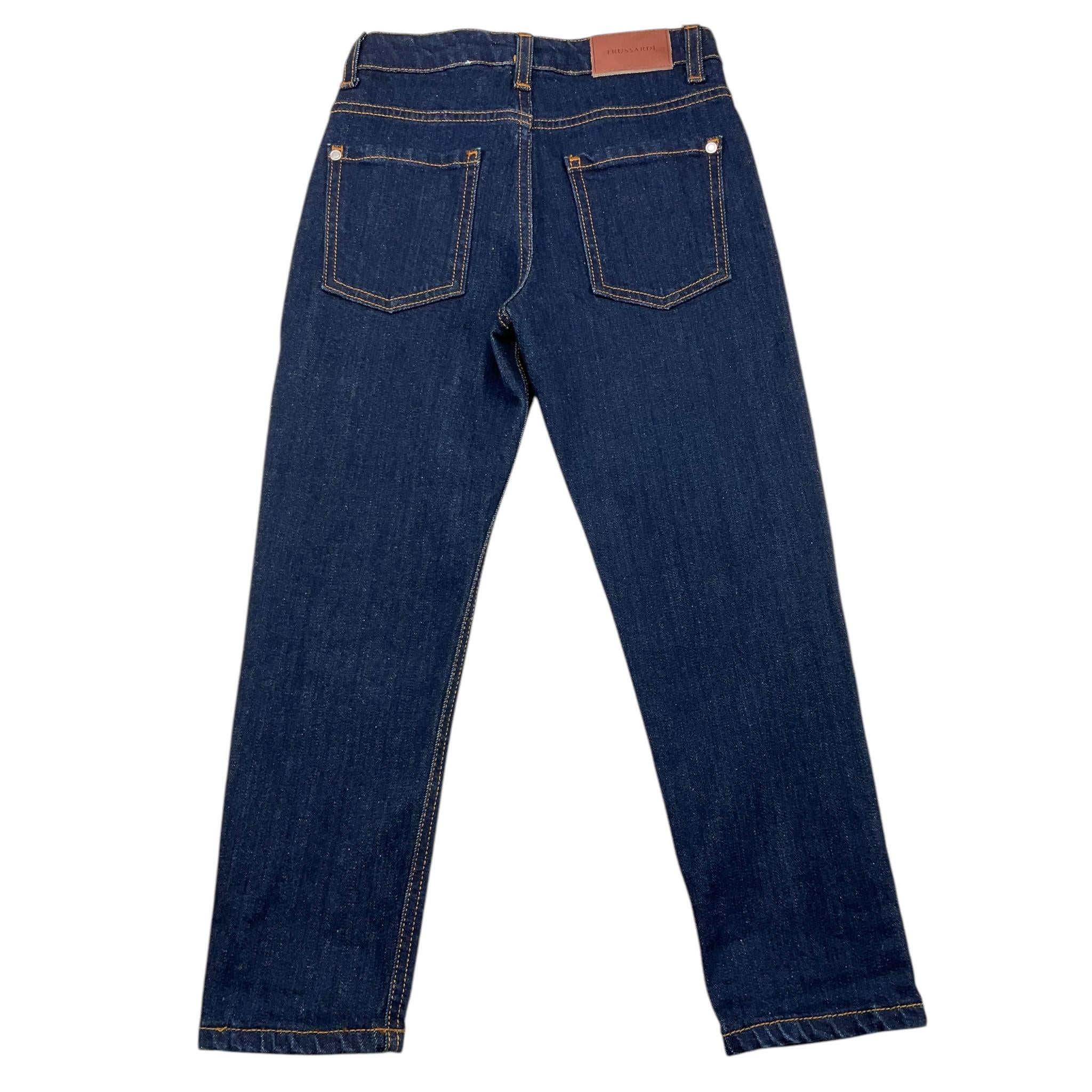 TRUSSARDI jeans tinta unita con girovita regolabile Blu per Bambino TBA25088JE BLU TRUSSARDI