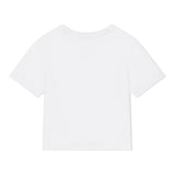 DOLCE & GABBANA t-shirt girocollo tinta unita con applicazione Bianco per Bambina L5JTID BIANCO DOLCE & GABBANA