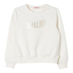 LIU JO felpa girocollo tinta unita con stampa Panna per Bambina GF4025X PANNA LIU JO