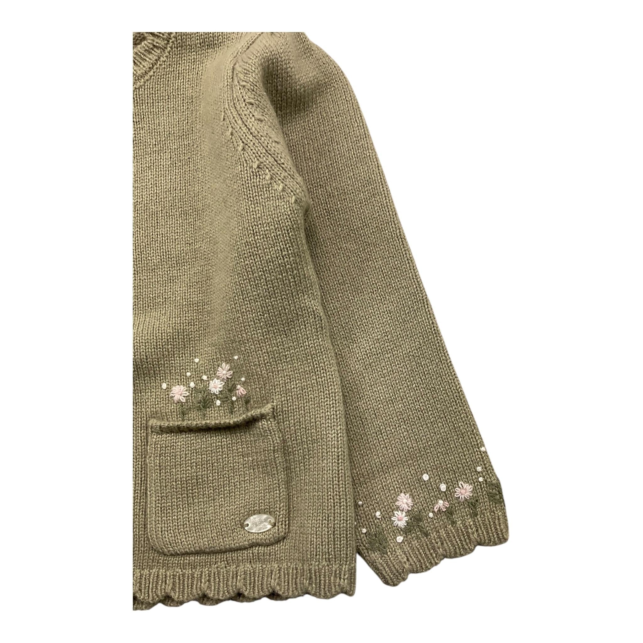 TARTINE ET CHOCOLAT cardigan tinta unita con ricami Verde per Neonata TZ18111 VERDE TARTINE ET CHOCOLAT
