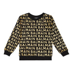 BALMAIN felpa chiusa girocollo tinta unita cn loghi Nero per Bambino BT4R00 NERO BALMAIN