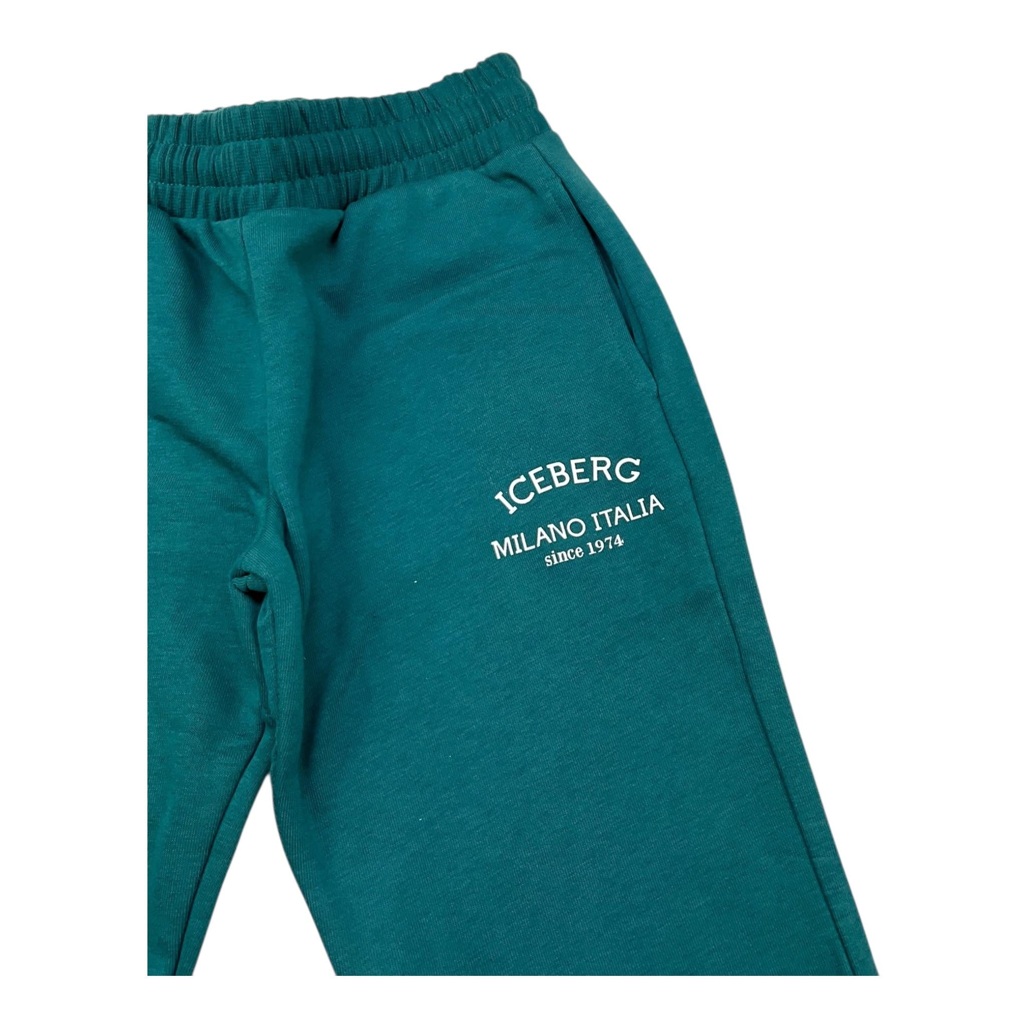 ICEBERG pantalone tuta tinta unita con stampa Verde per Bambino PFICE5316JX VERDE ICEBERG