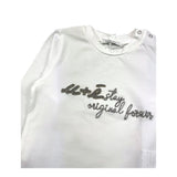 M+E' shirt igrocollo tinta unita con ricamo Panna per Neonato UEM0463 PANNA M+E'