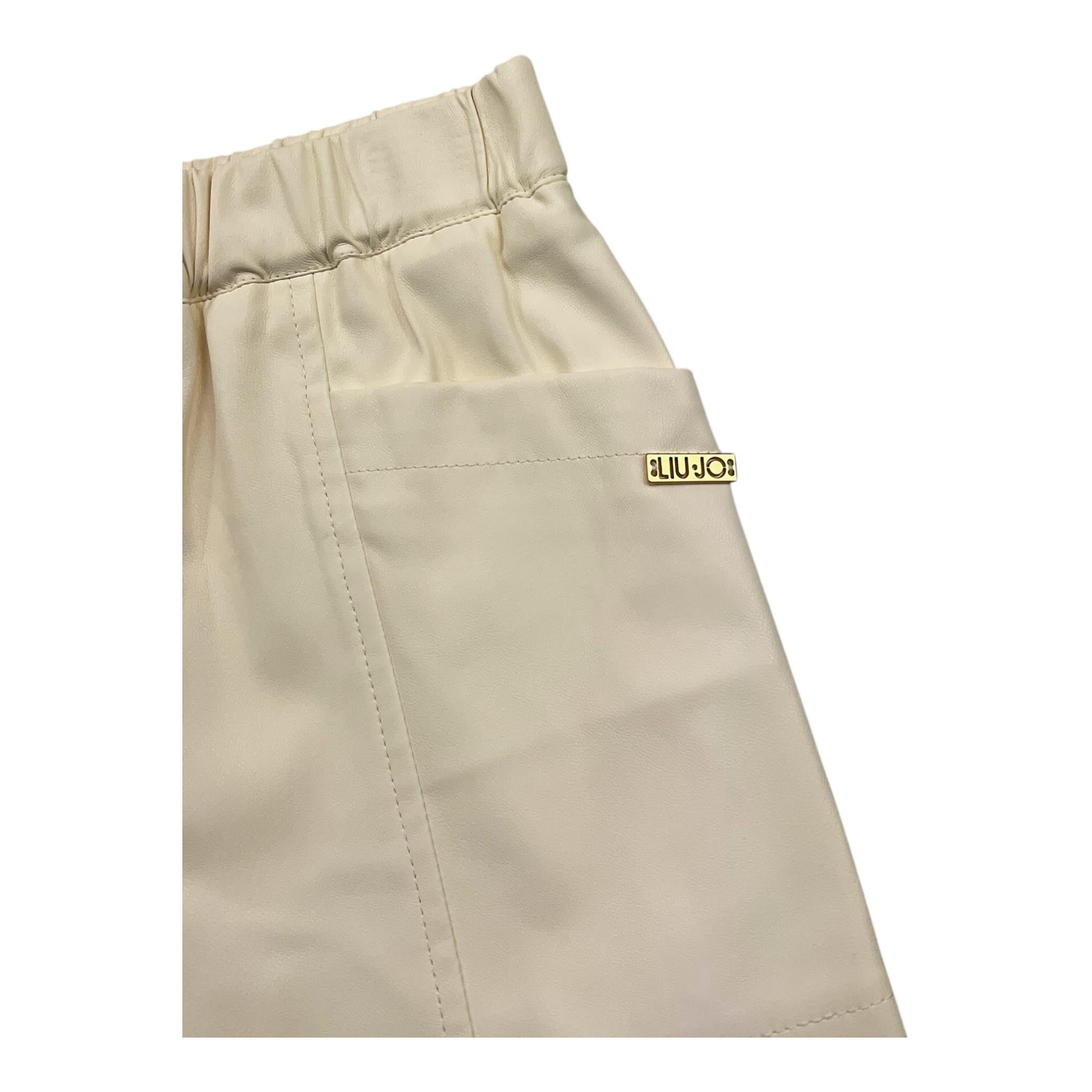 LIU JO short tinta unita ecopelle Panna per Bambina KF4012J PANNA LIU JO