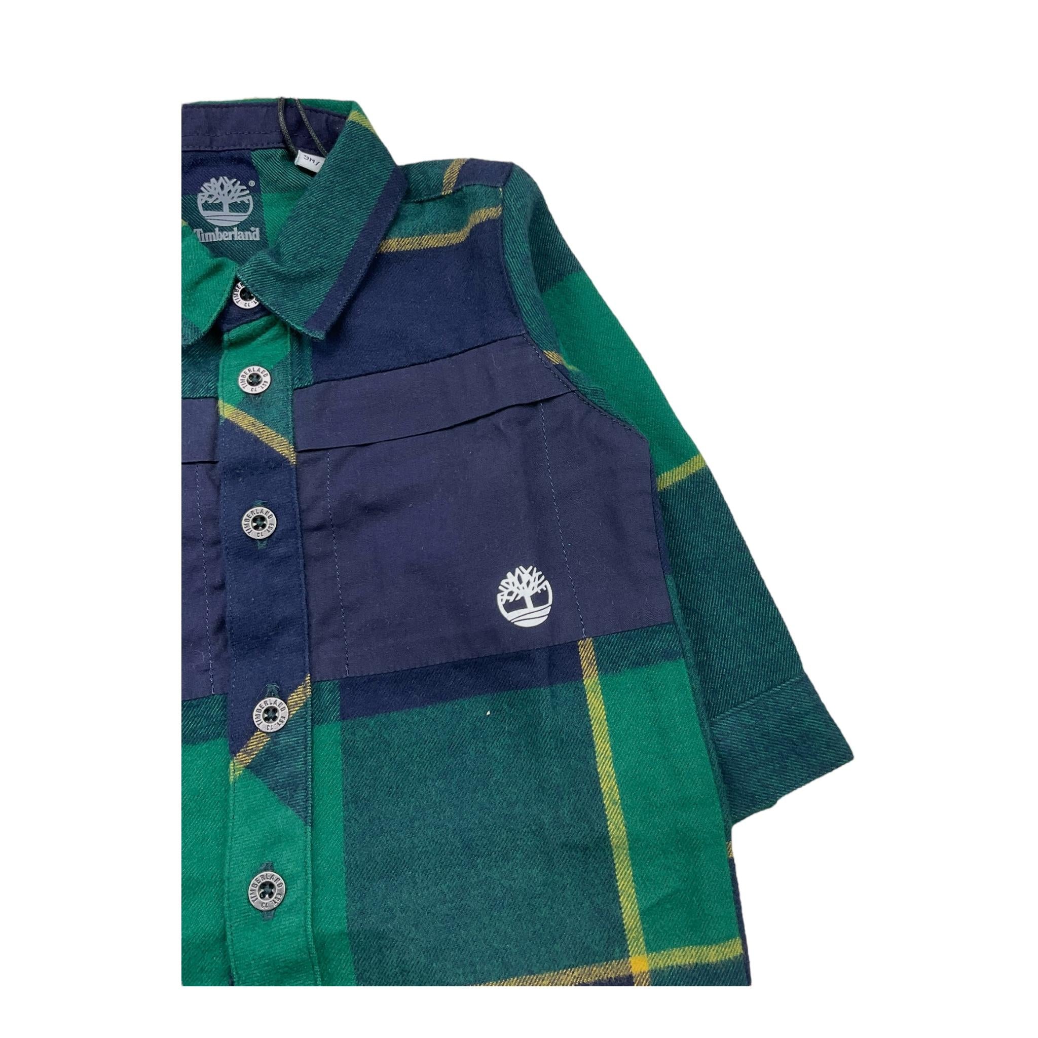 TIMBERLAND camicia manica lunga fantasia quadri Blu/verde per Neonato T05K75 BLU/VERDE TIMBERLAND