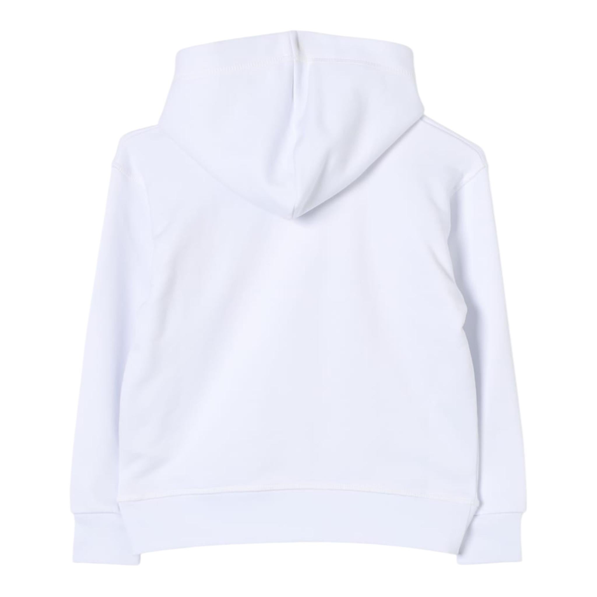 DSQUARED2 felpa tinta unita con cappuccio e stampa Bianco per Bambino DQ2615 BIANCO DSQUARED2