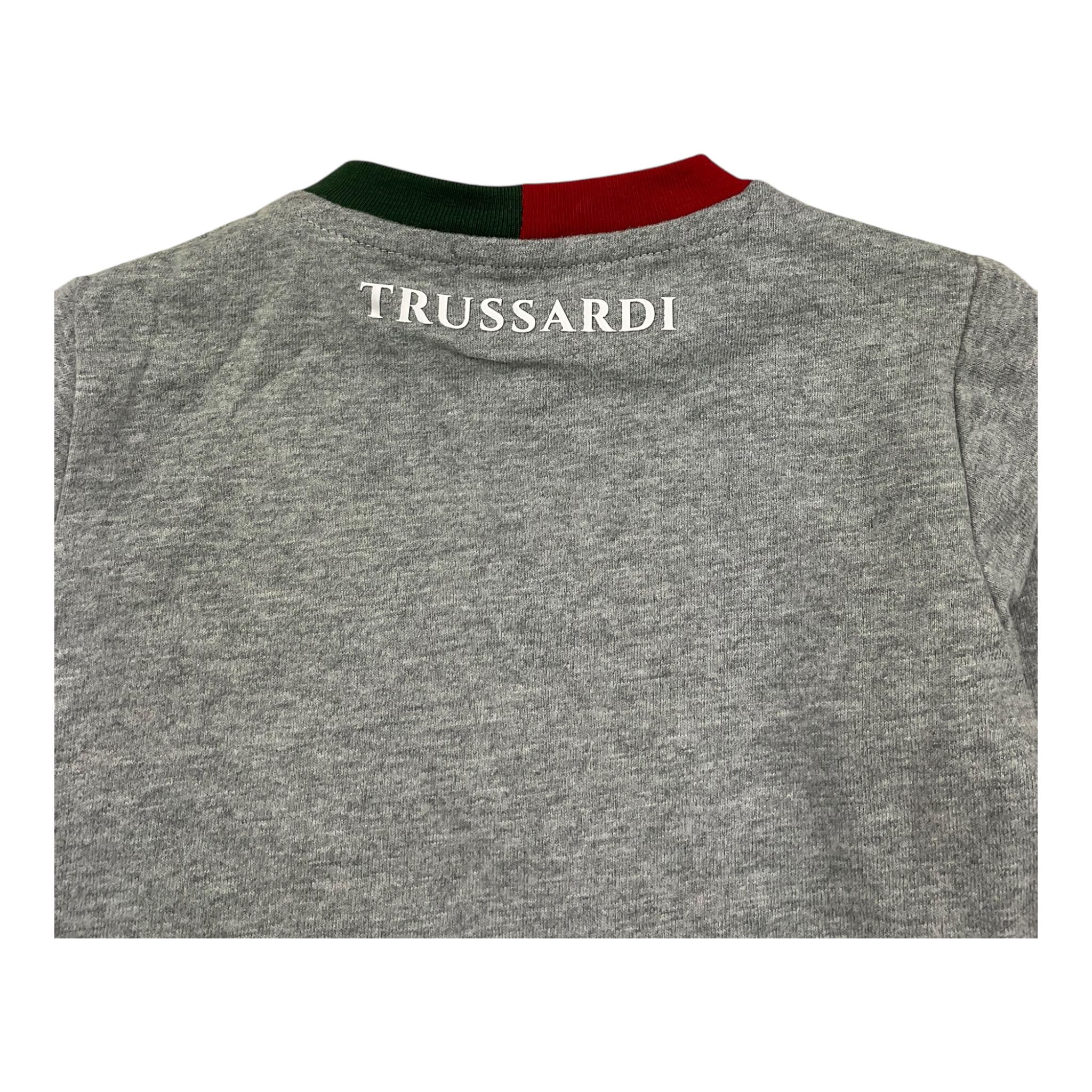 TRUSSARDI shirt girocollo tinta unita con stampa in contrasto Grigio per Neonato TIA25052TS GRIGIO TRUSSARDI