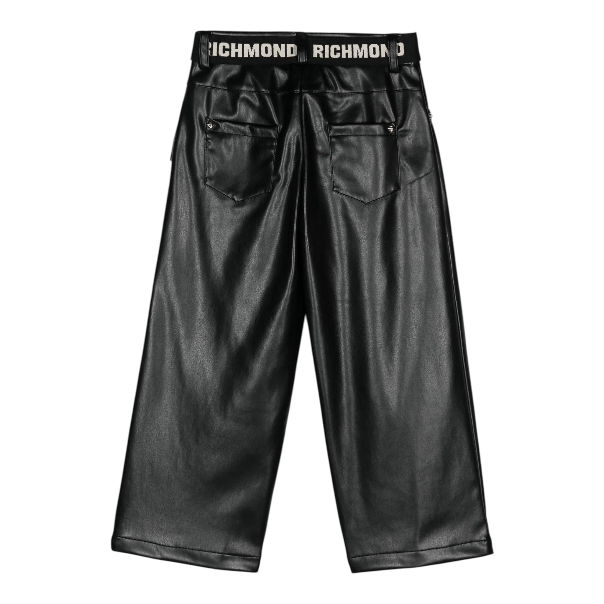 JOHN RICHMOND pantalone modello a palazzo in ecopelle con cintura Nero per Bambina RGA24021PAXX NERO JOHN RICHMOND