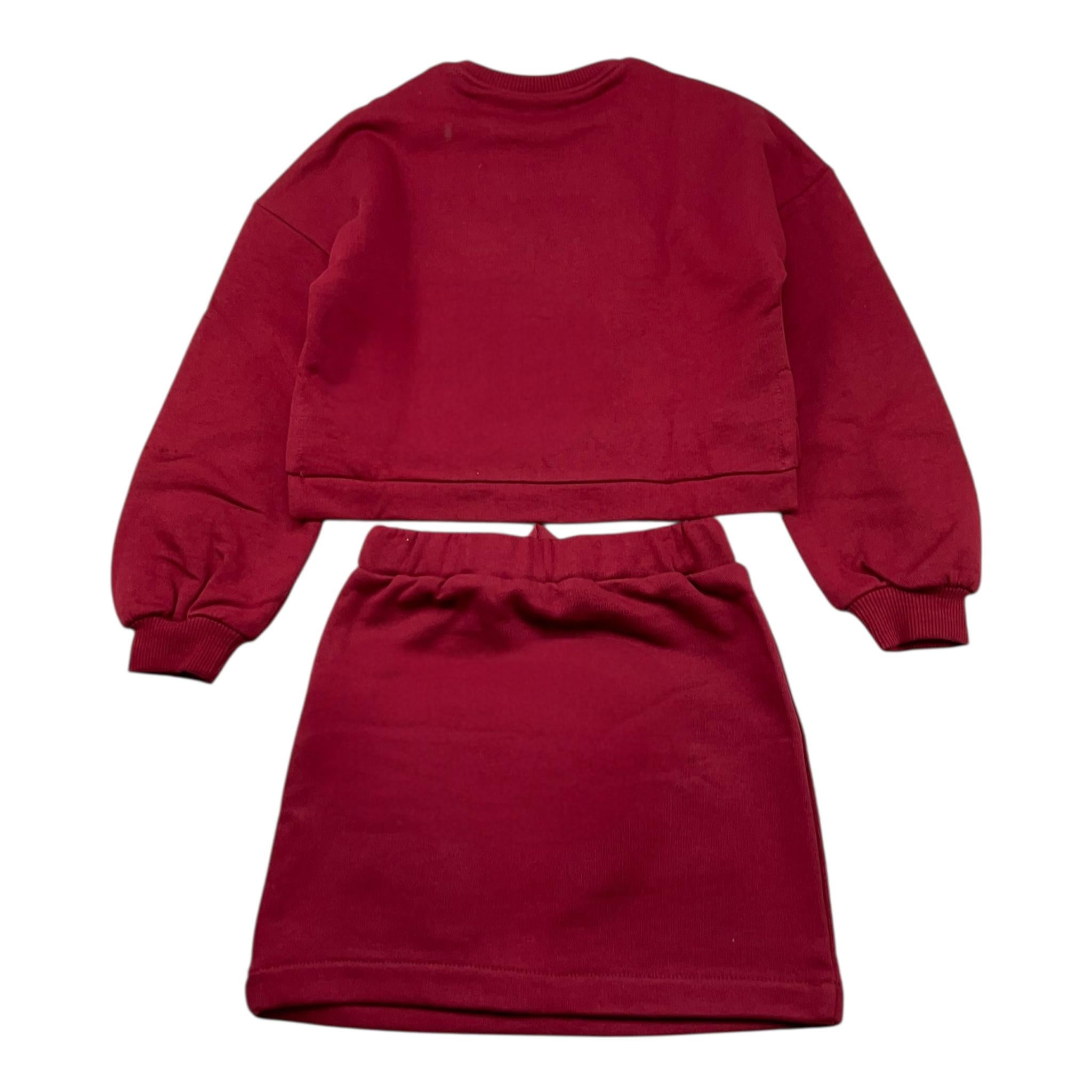 NAICE gompleto 2pz felpa-gonna tinta unita  Bordeaux per Bambina 24215 BORDEAUX NAICE