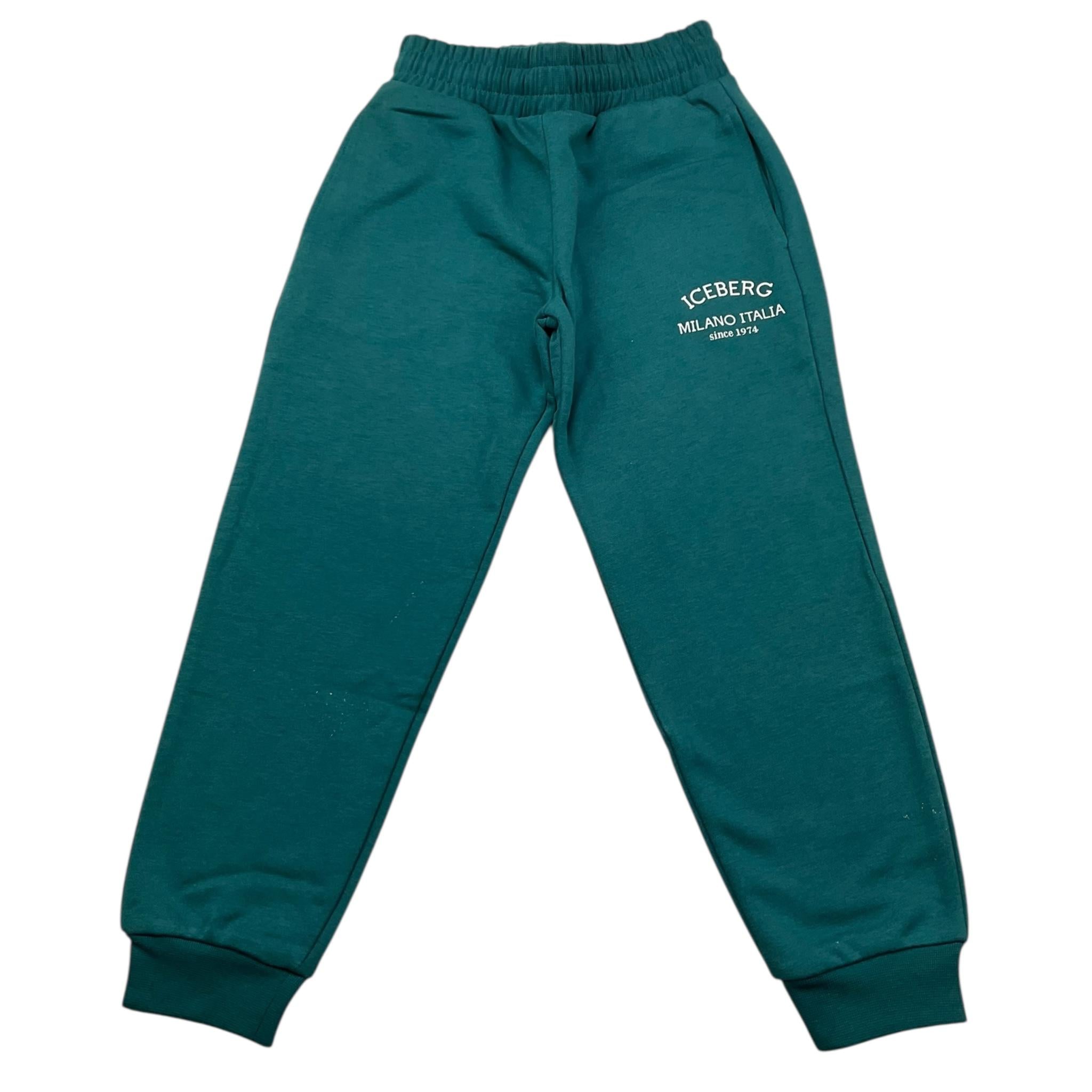 ICEBERG pantalone tuta tinta unita con stampa Verde per Bambino PFICE5316JX VERDE ICEBERG