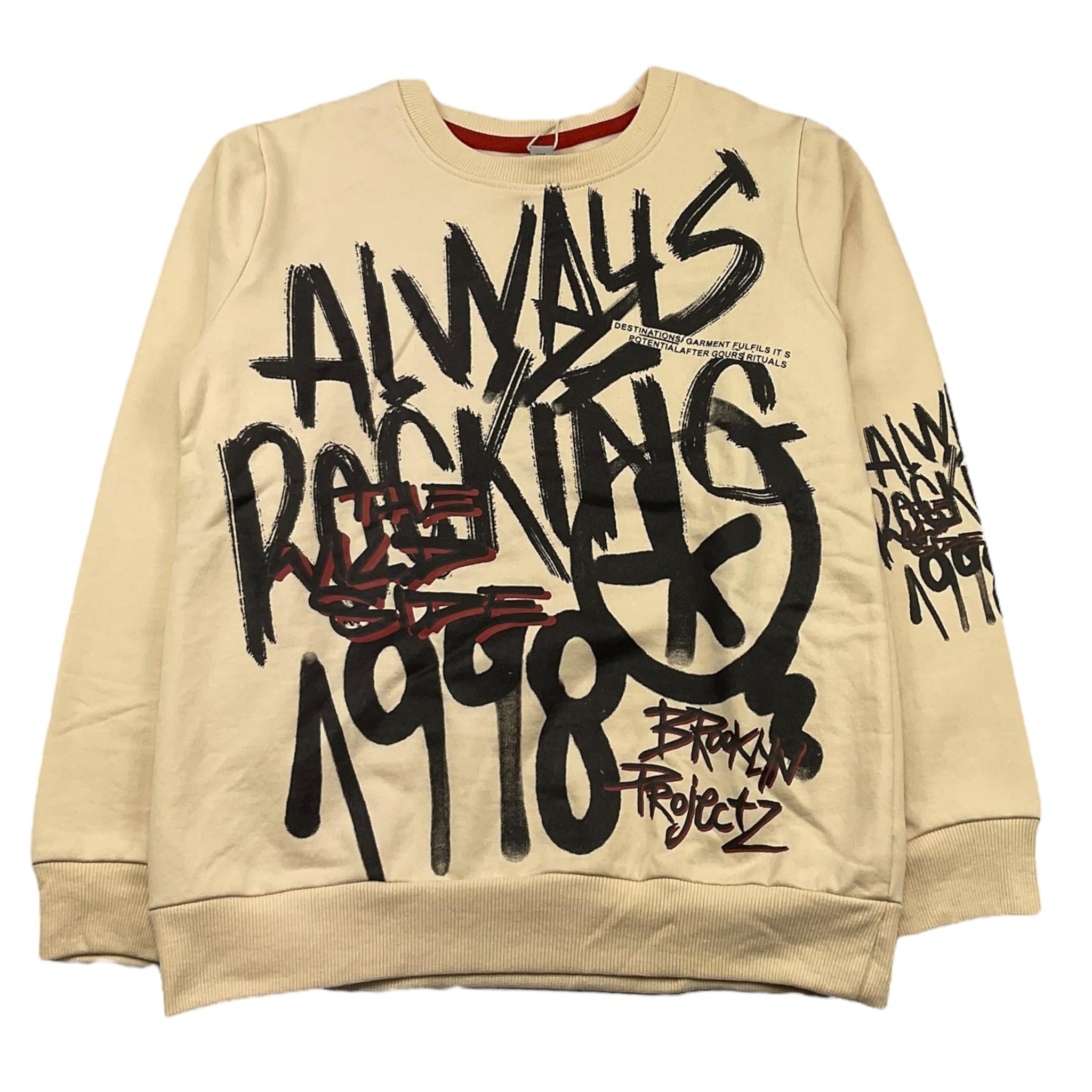 CANADA HOUSE felpa chiusa girocollo tinta unita con stampa in contrasto Beige per Bambino 24474141 BEIGE CANADA HOUSE