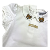 MOSCHINO t-shirt tinta unita con colletto Bianco per Neonata MEM02S BIANCO MOSCHINO