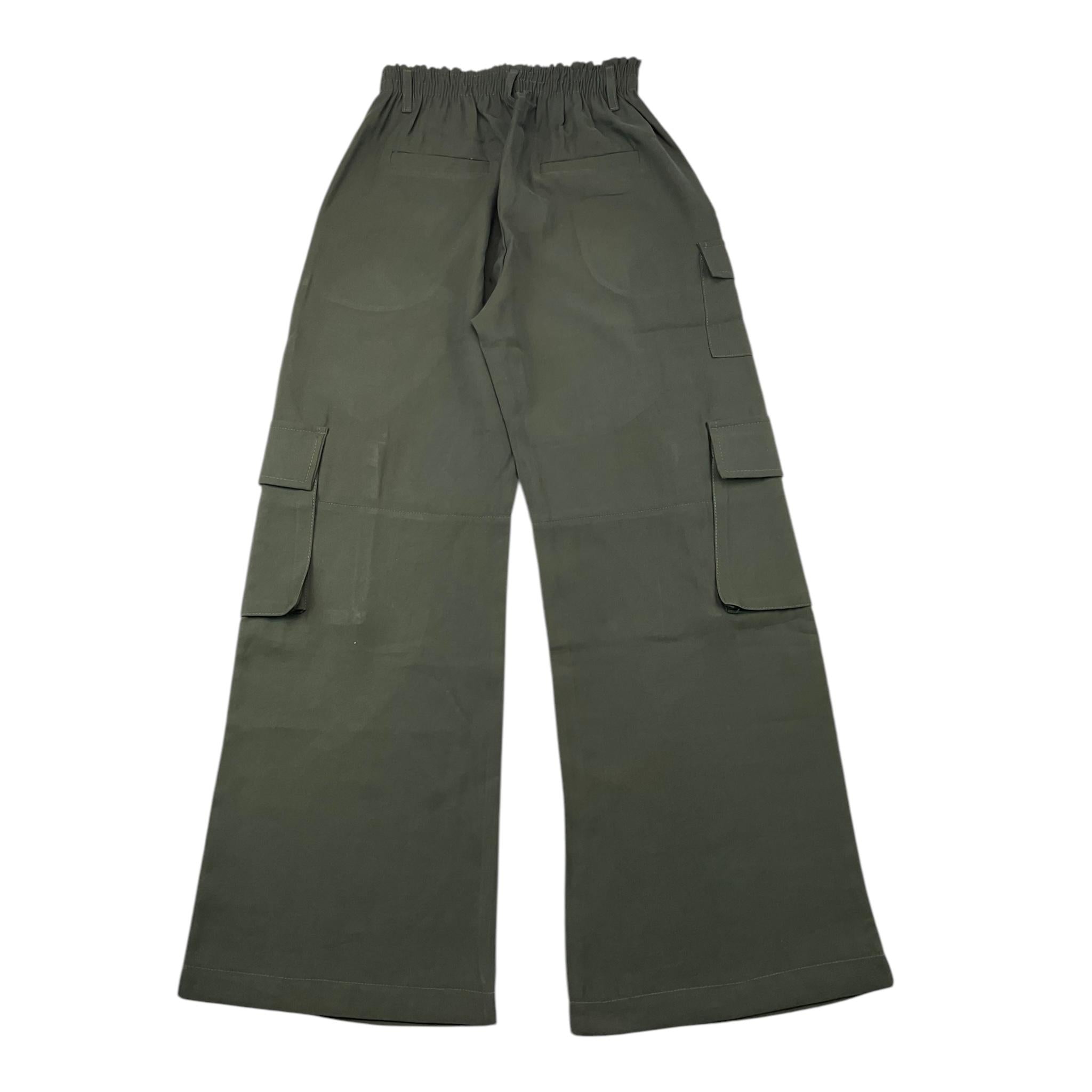 JANICE pantalone tinta unita modello palazzo Verde per Bambina JN606R VERDE JANICE