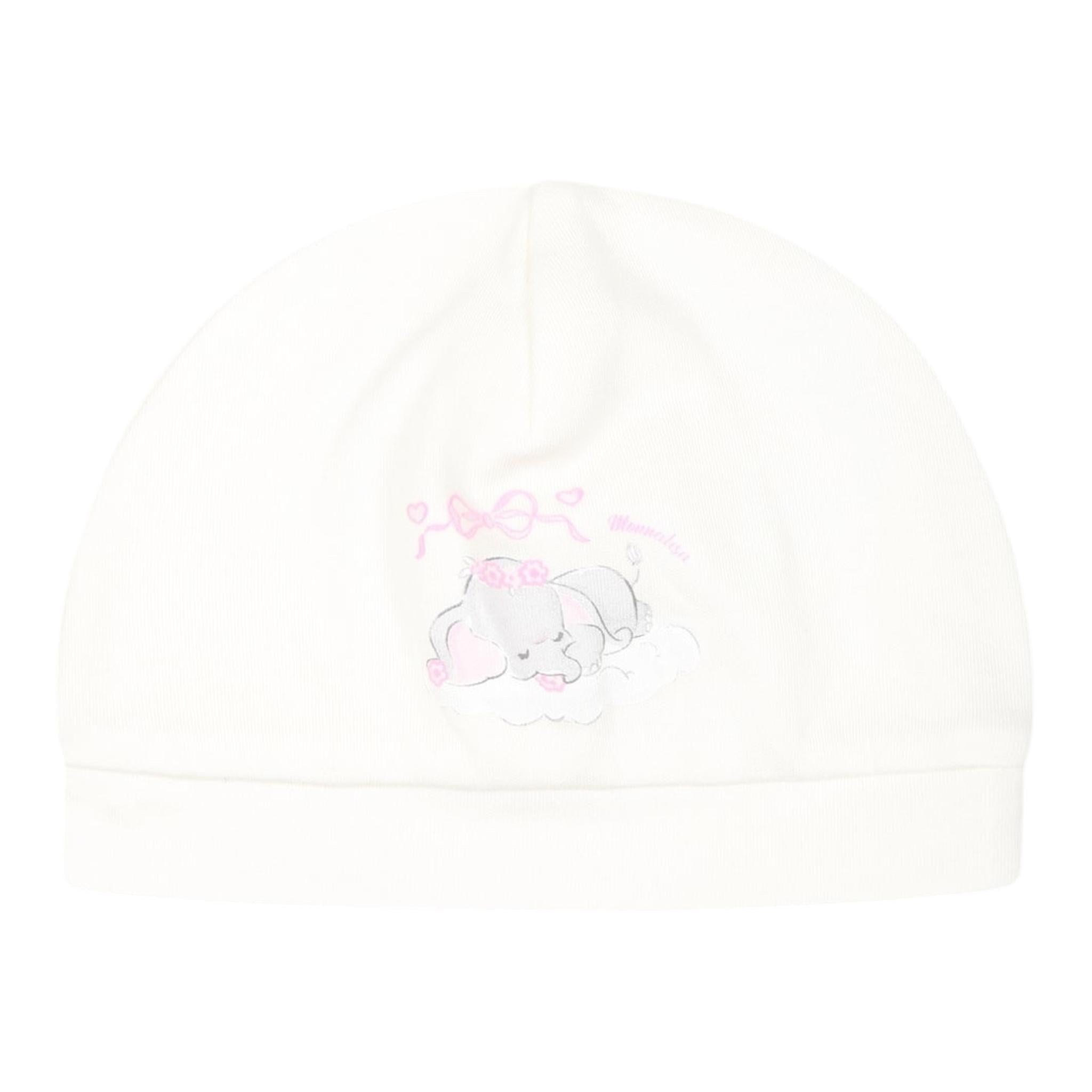 MONNALISA set tutina tinta unita con stampa-cappello-bavetta Bianco per Neonata 35D500 BIANCO MONNALISA