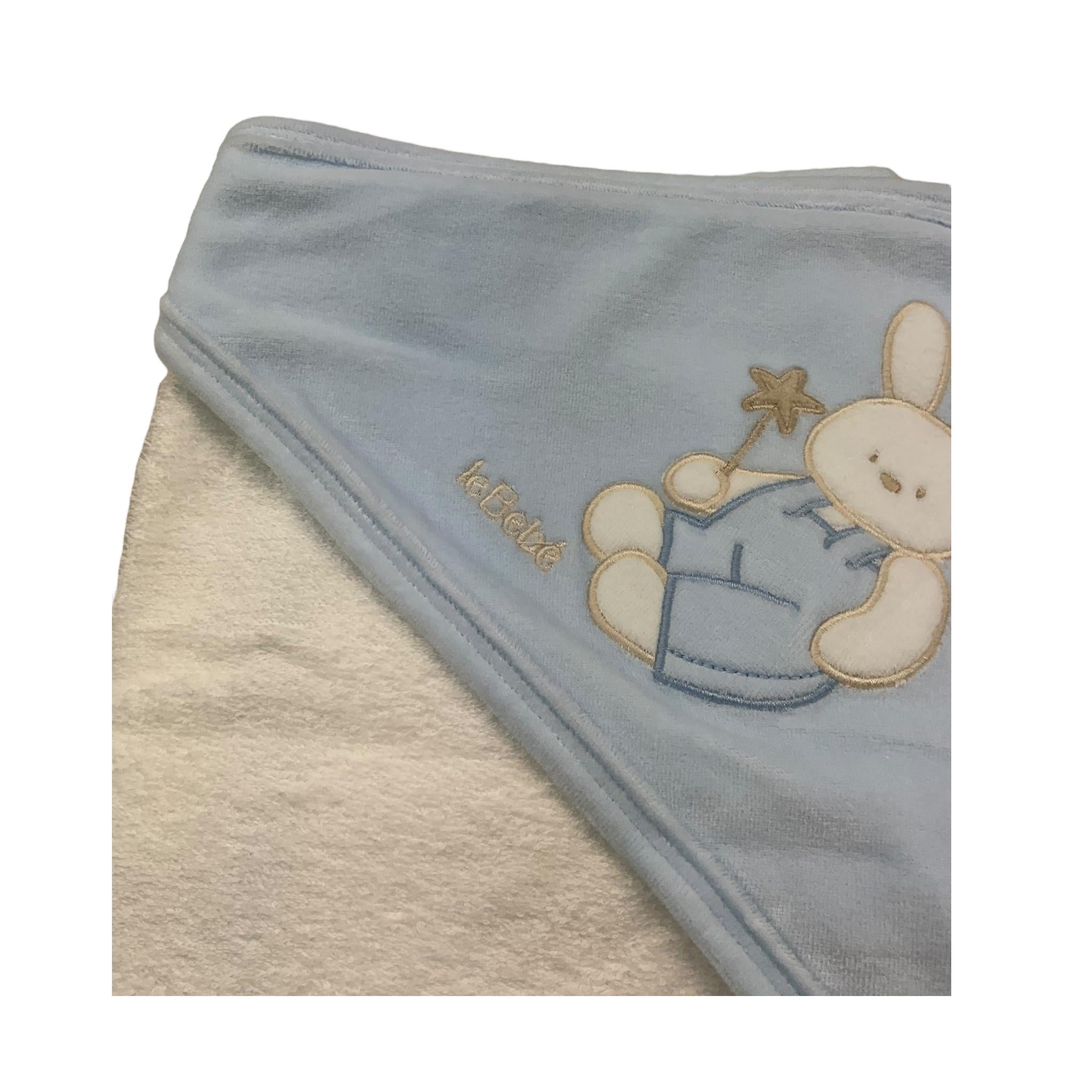 LE BEBE' poncho accappatoio bicolore Bianco/azzurro per Neonato LBB5R074 BIANCO/AZZURRO LE BEBE'