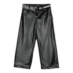 JOHN RICHMOND pantalone modello a palazzo in ecopelle con cintura Nero per Neonata RGA24021PANX NERO JOHN RICHMOND