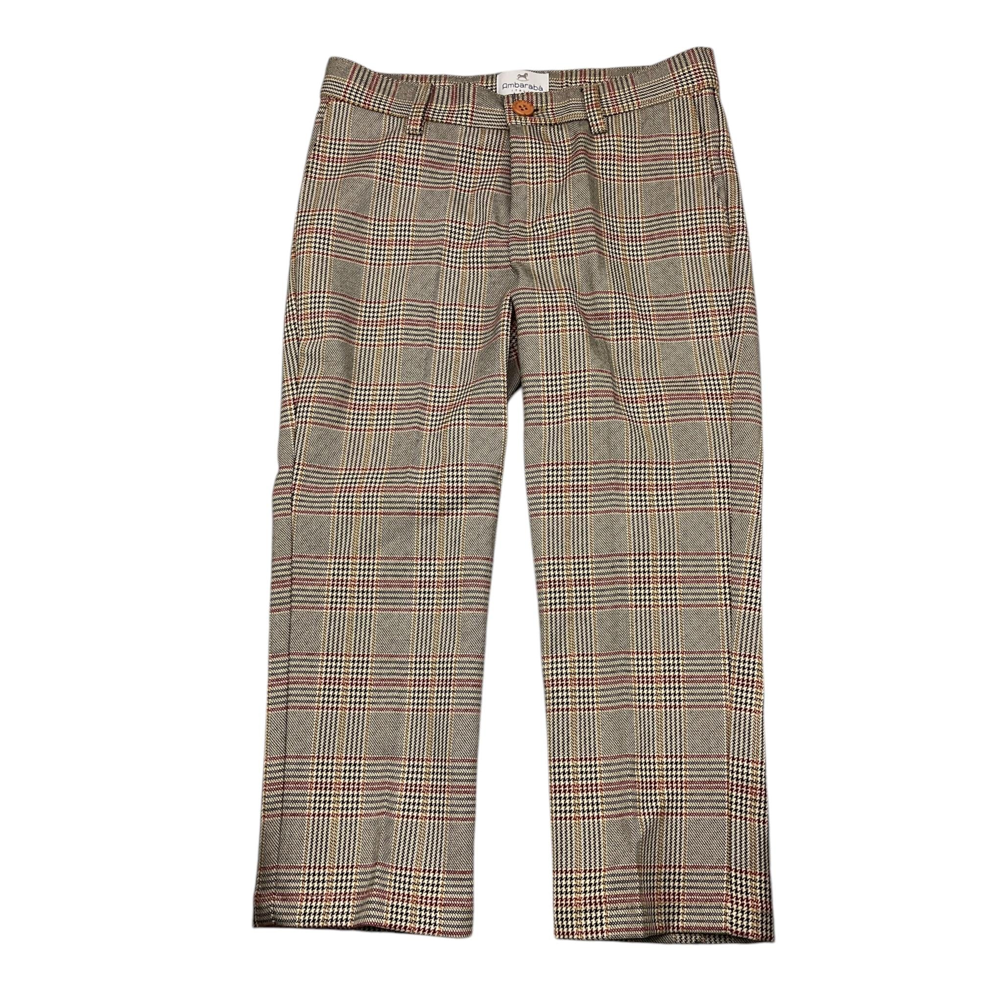 AMBARABA' pantalone tinta unita con microfantasia e girovita regolabile Beige per Bambino FM38082 BEIGE AMBARABA'
