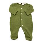 NINNAOH tutina tinta unita con colletto Verde per Neonato I24262T VERDE NINNAOH