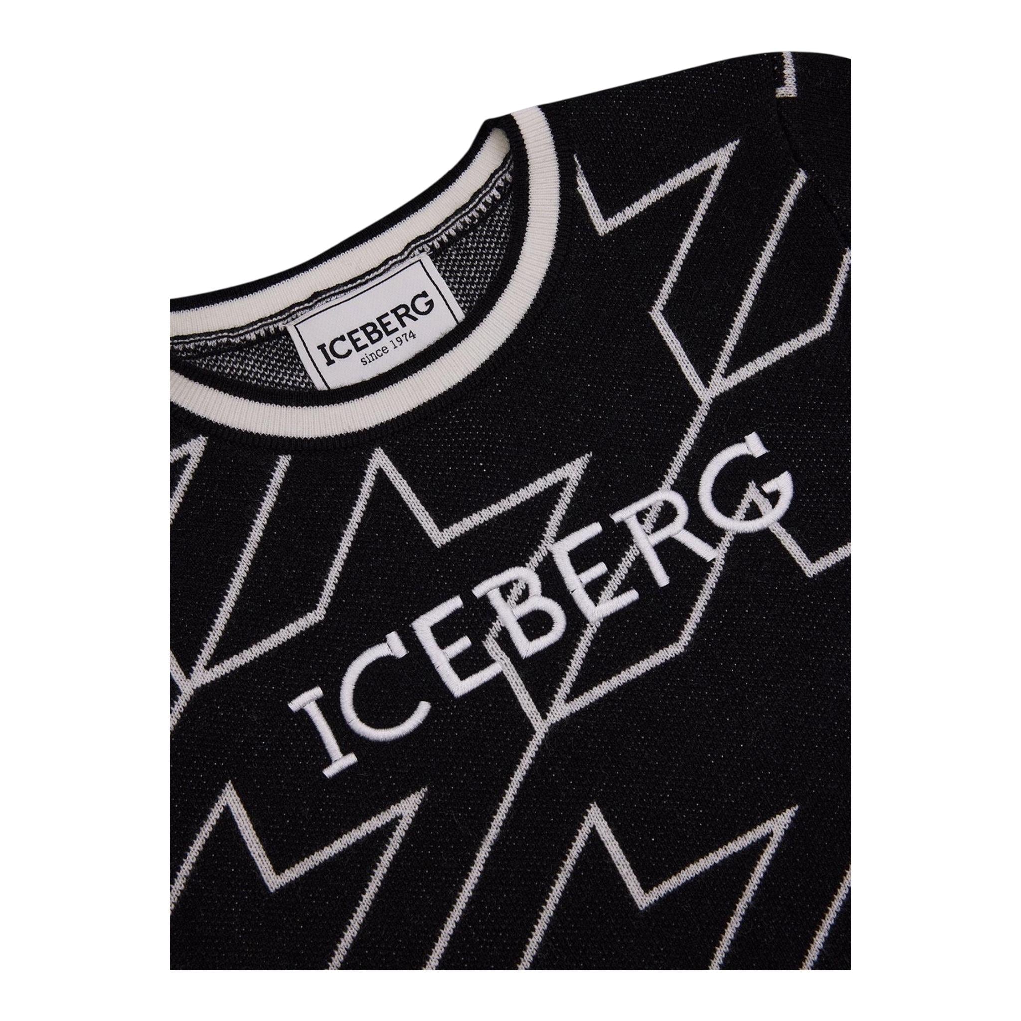 ICEBERG maglia girocollo tina unita con stampe in contrasto Nero per Bambina MGICE5358J NERO ICEBERG