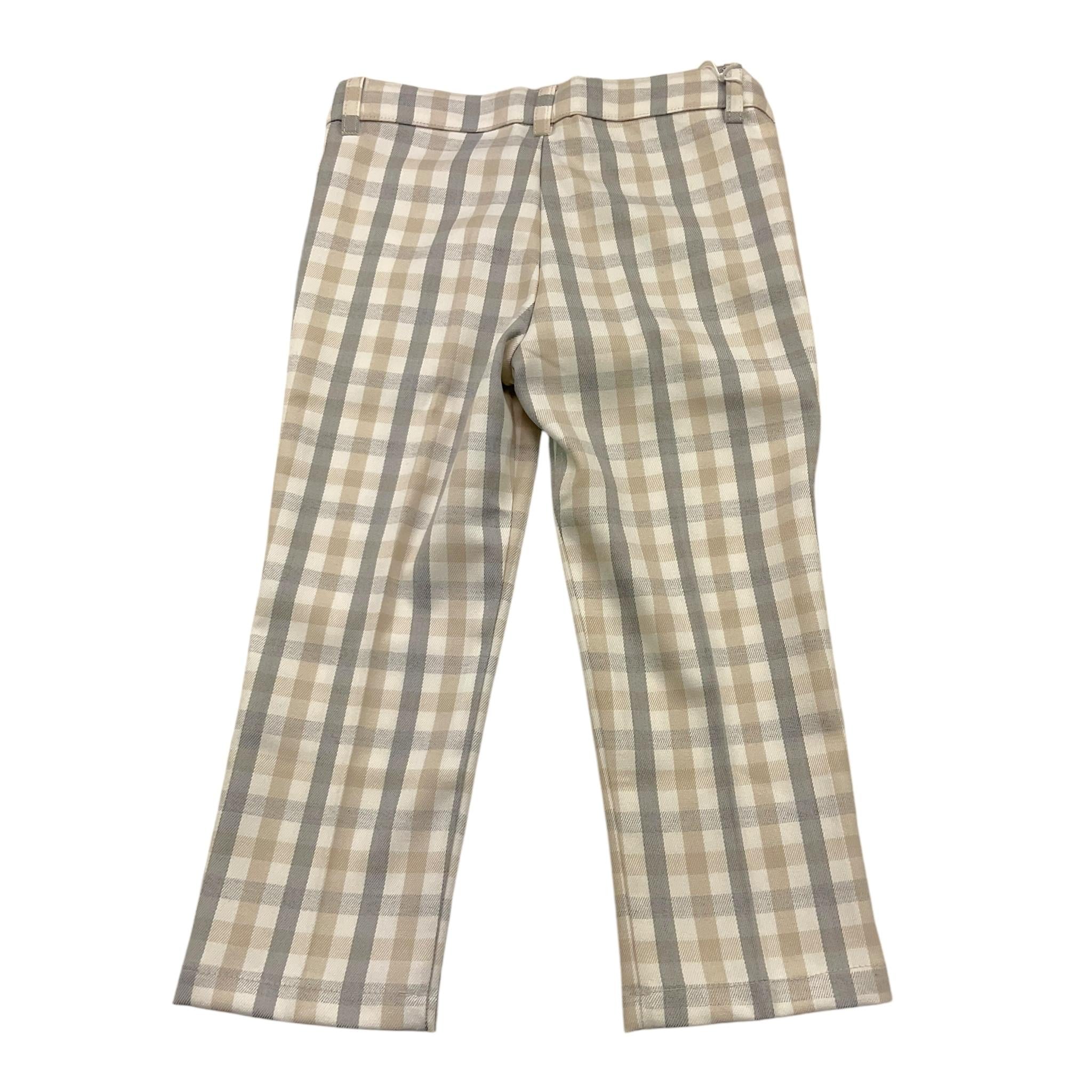 AMBARABA' pantalone fantasia quadretti con girovita regolabile Panna per Bambino FM38052J PANNA AMBARABA'