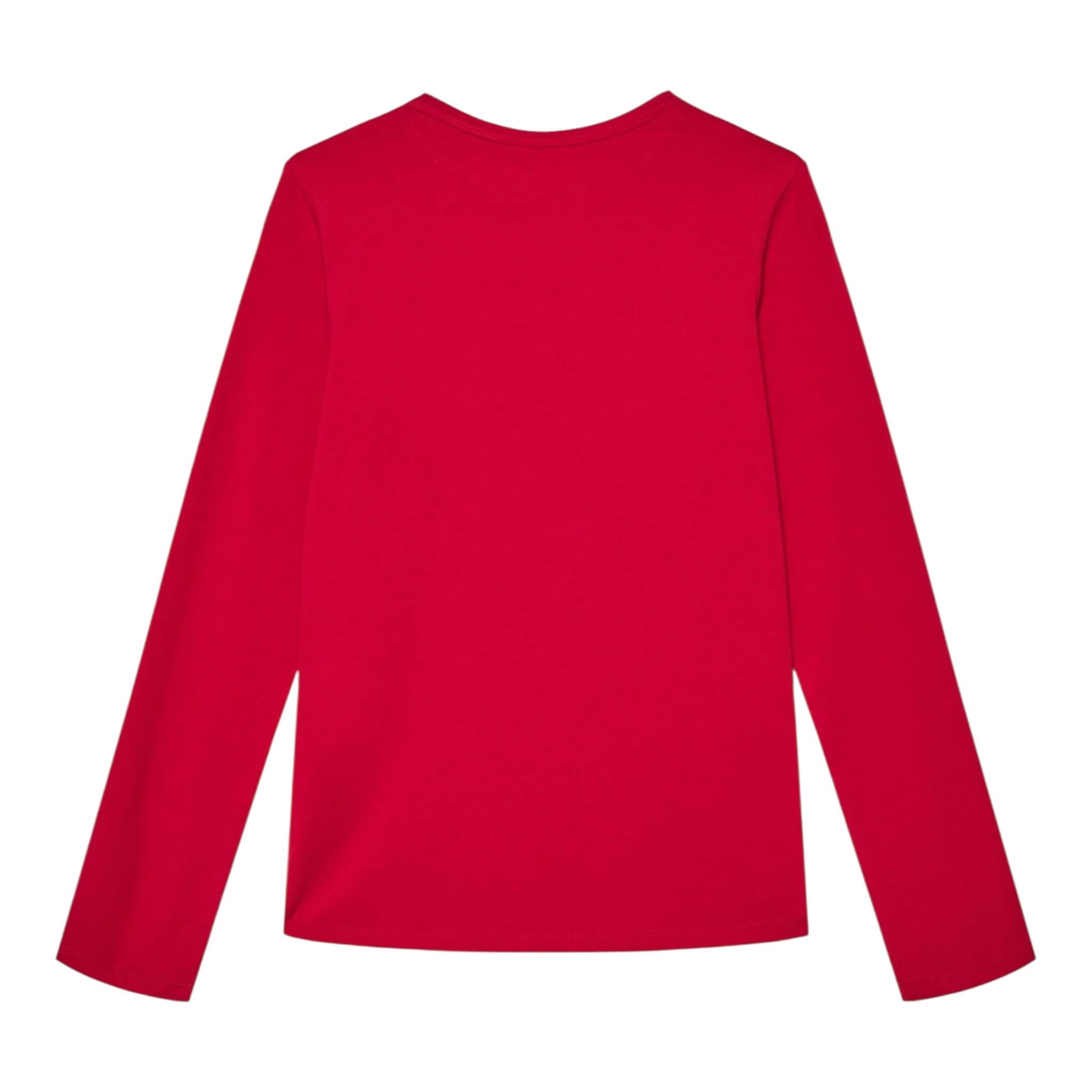 GUESS shirt girocollo tinta unita con stampa brillantinata Fuxia per Bambina J4BI09J1314X FUXIA GUESS