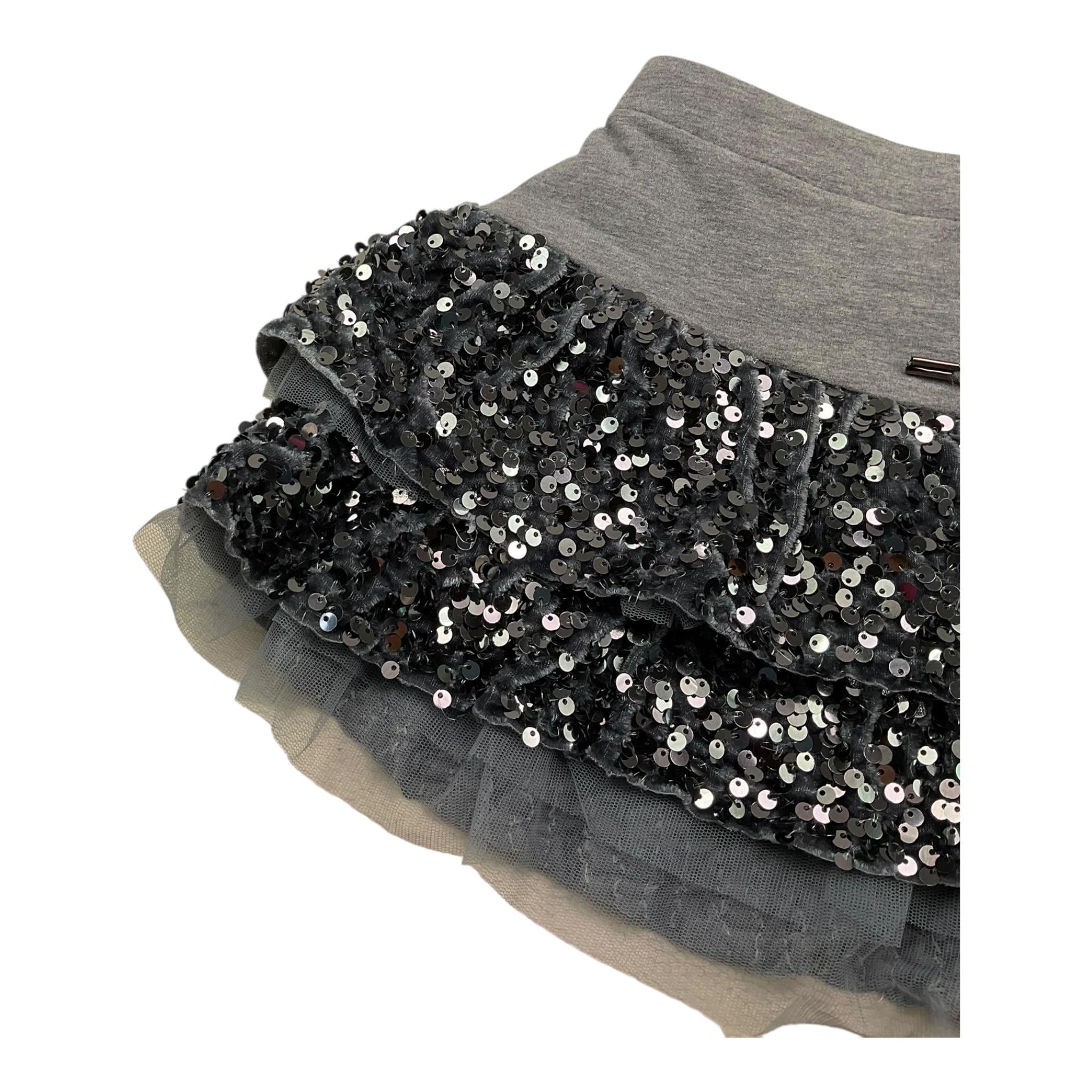 M+E' gonna tinta unita con paillettes Grigio per Neonata UE1546N GRIGIO M+E'