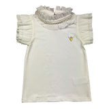 ANGEL'S FACE t-shirt tinta unita con collo con perle Bianco per Bambina A218081 BIANCO ANGEL'S FACE