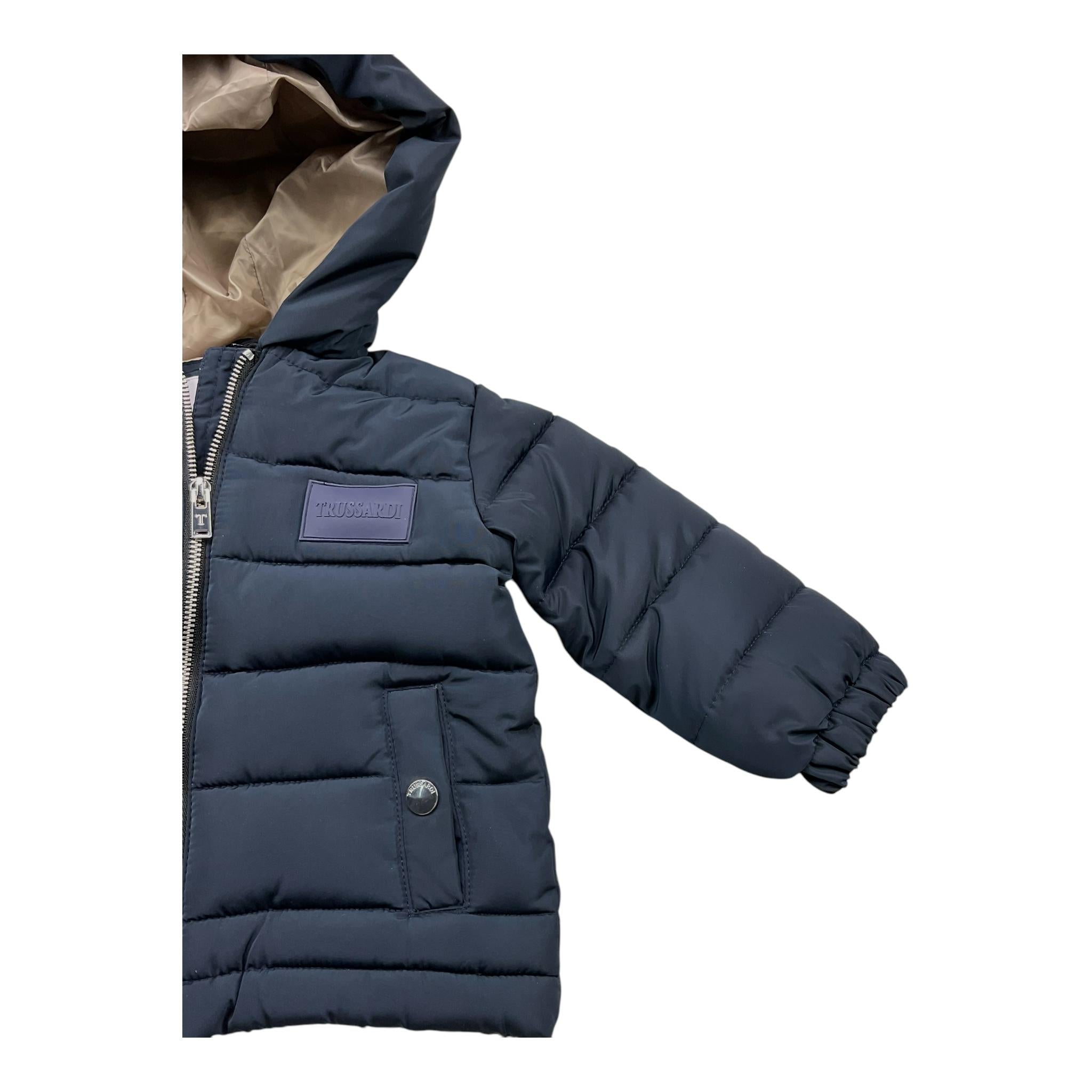 TRUSSARDI giubbino tinta unita con cappuccio Blu per Neonato TIA25024PI BLU TRUSSARDI