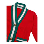 PHILOSOPHY cardigan tinta unita con profili in contrasto Rosso per Bambina PFMA045 ROSSO PHILOSOPHY