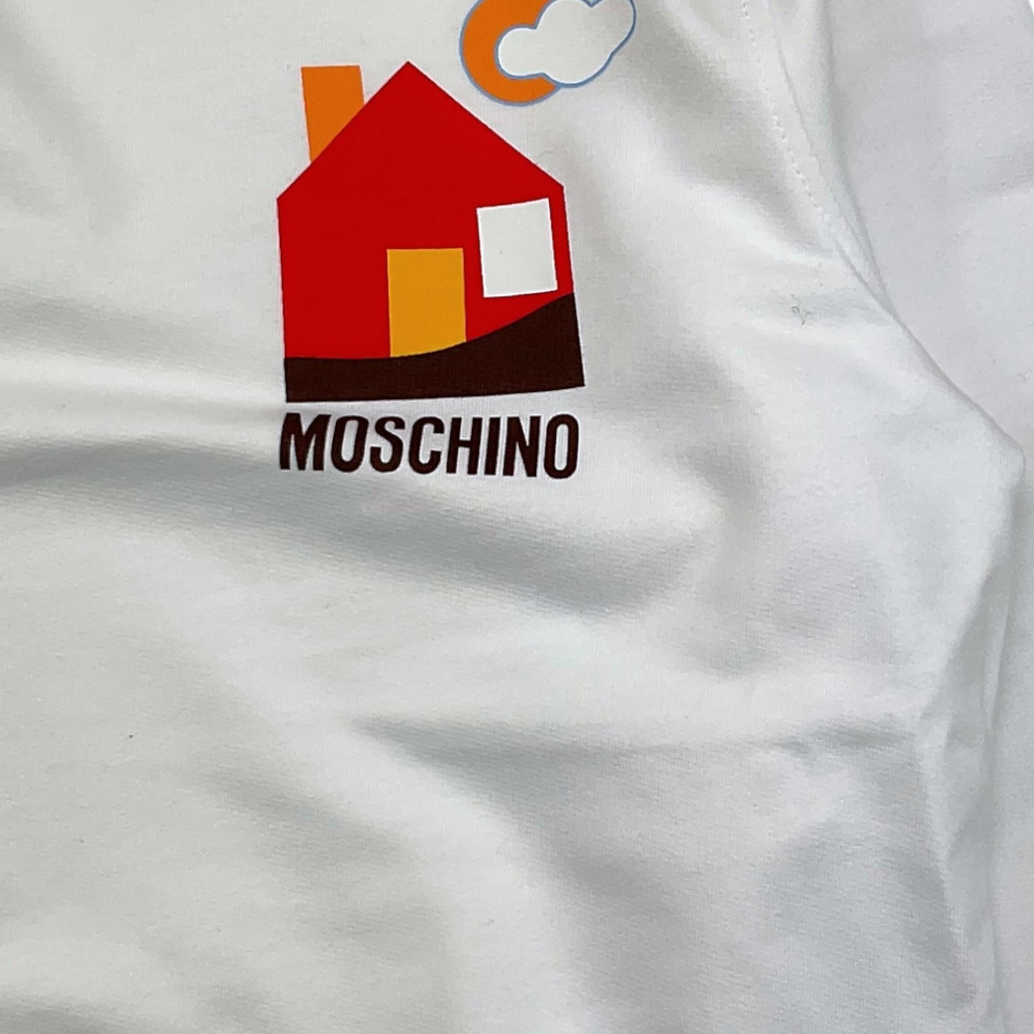 MOSCHINO felpa girocollo tinta unita con stampa Bianco per Bambino HTF08V BIANCO MOSCHINO