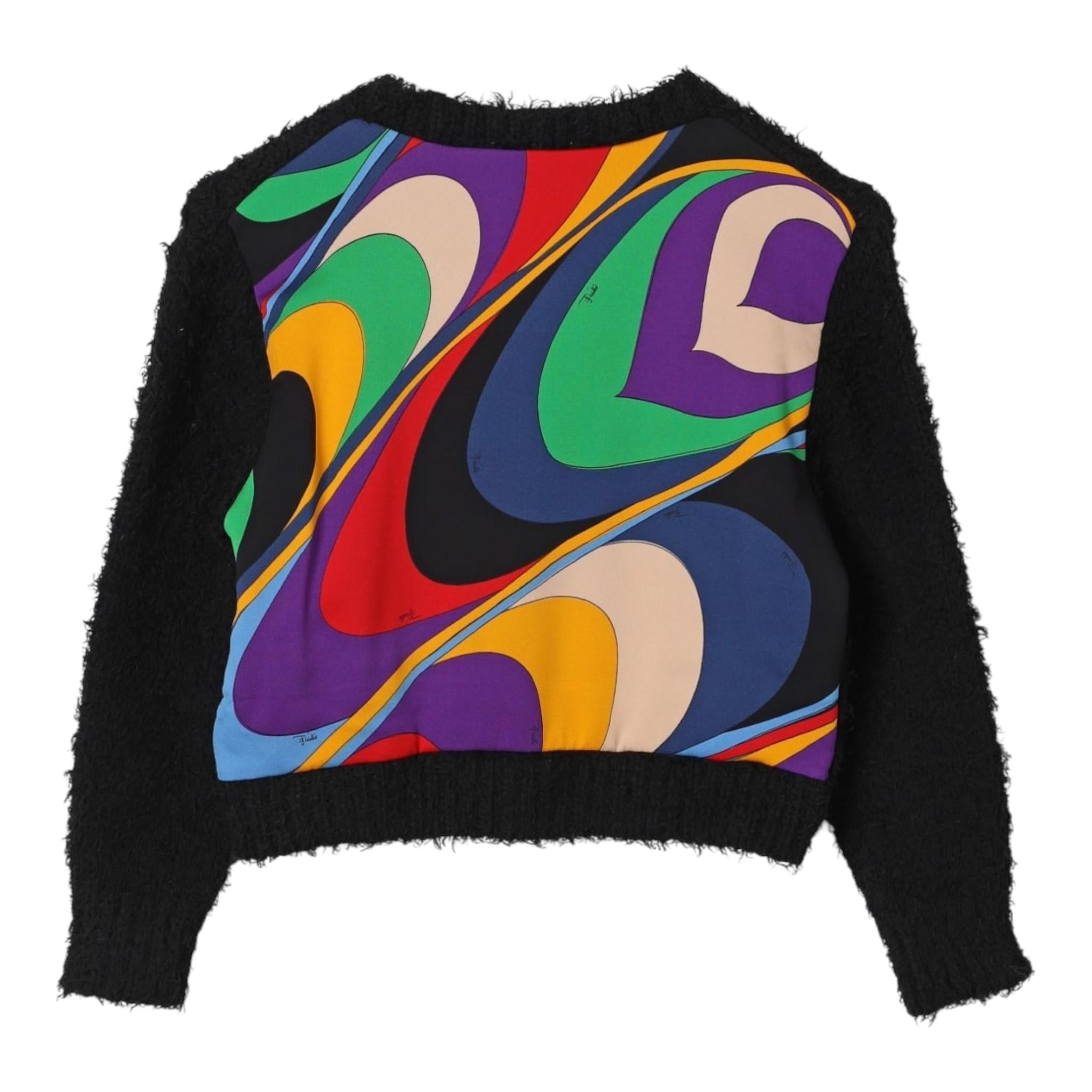 EMILIO PUCCI cardigan titna unita con parte posteriore fantasia Nero per Bambina PV9A10 NERO EMILIO PUCCI
