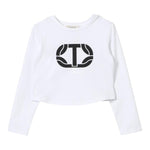 TWINSET shirt girocollo tinta unita con stampa Bianco per Neonata 242GJ2032NXXXX BIANCO TWINSET