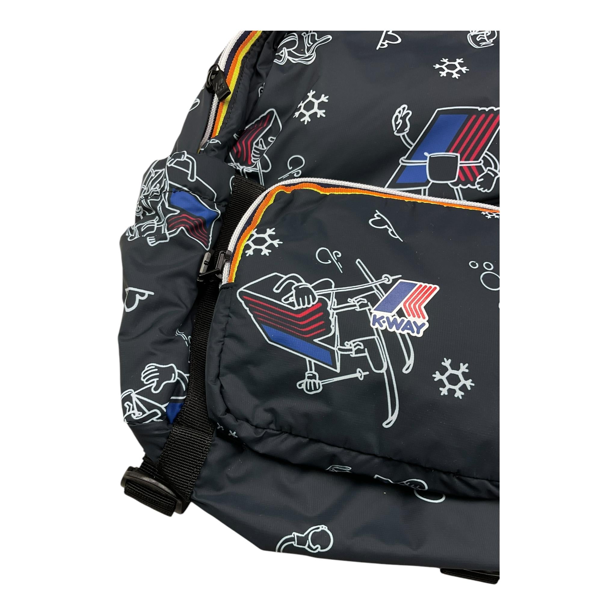 K-WAY zaino tinta unita con stampe logo Blu per Bambino K5123SW BLU K-WAY