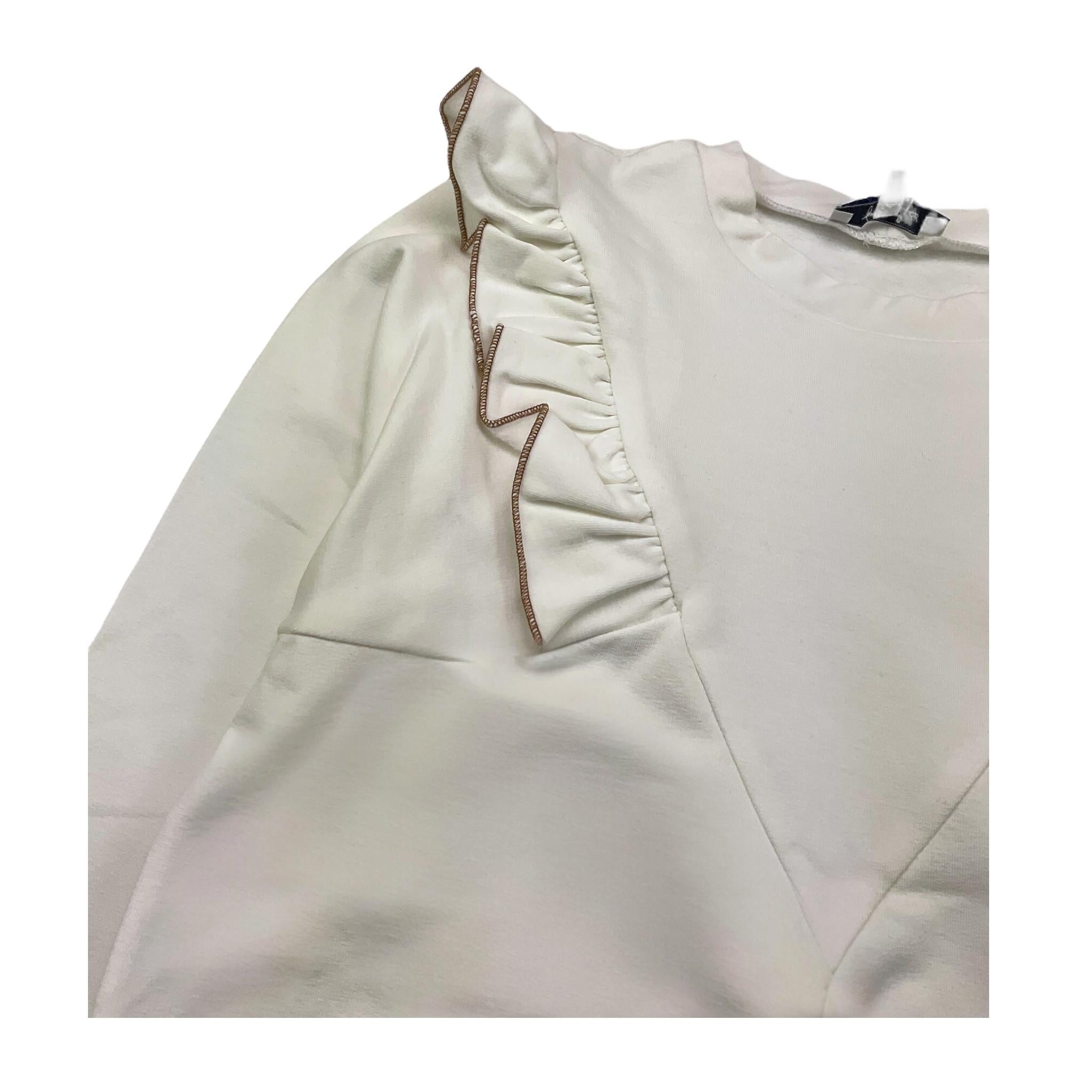 PICCOLA LUDO felpa chiusa girocollo tinta unita Bianco per Bambina BS9WB045 BIANCO PICCOLA LUDO