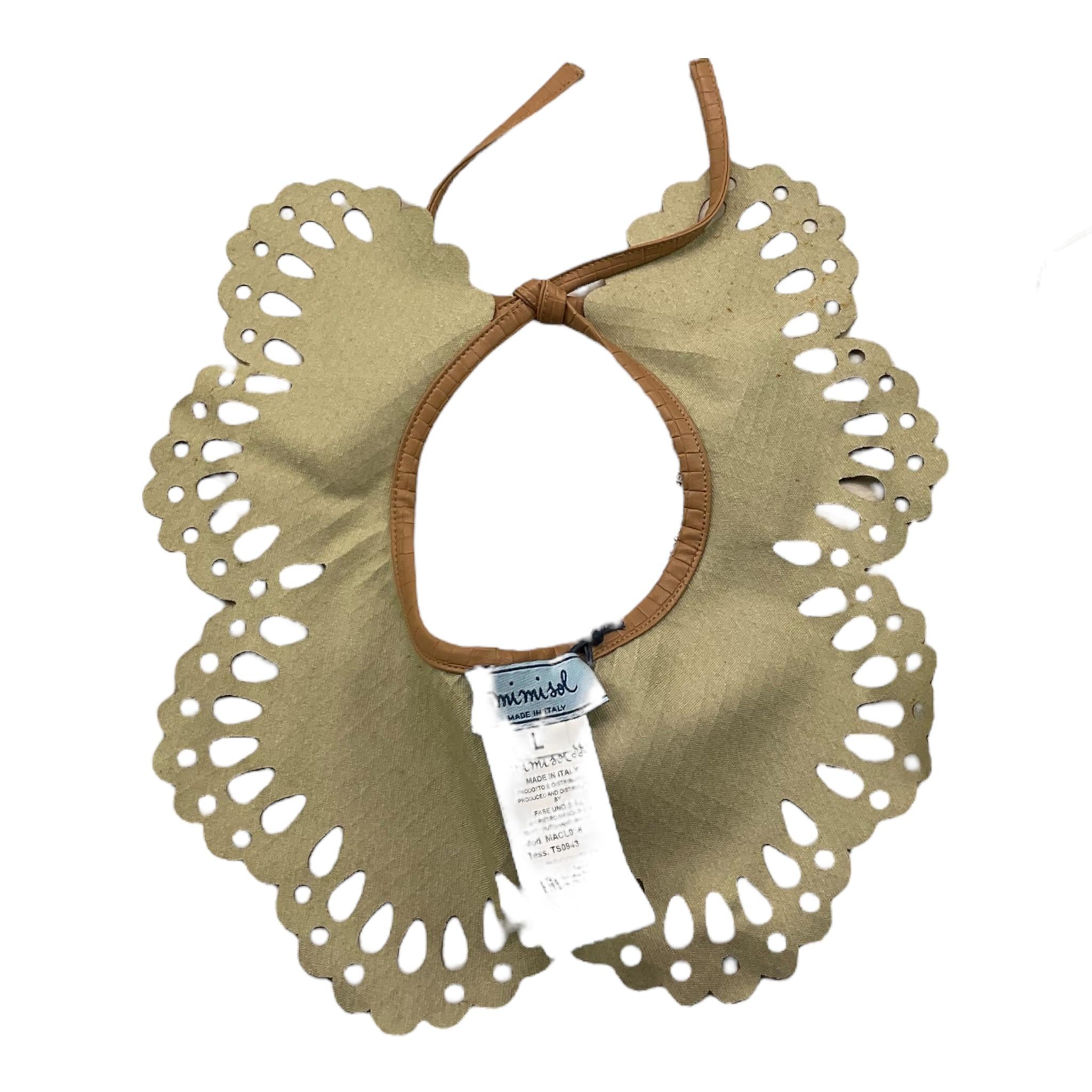 MIMISOL colletto tinta unita traforato Cammello per Bambina MACL036TS0943 CAMMELLO MIMISOL