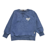BERNA felpa tinta unita girocollo con stampa Blu per Bambino T24C396 BLU BERNA
