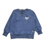 BERNA felpa tinta unita girocollo con stampa Blu per Bambino T24C396 BLU BERNA