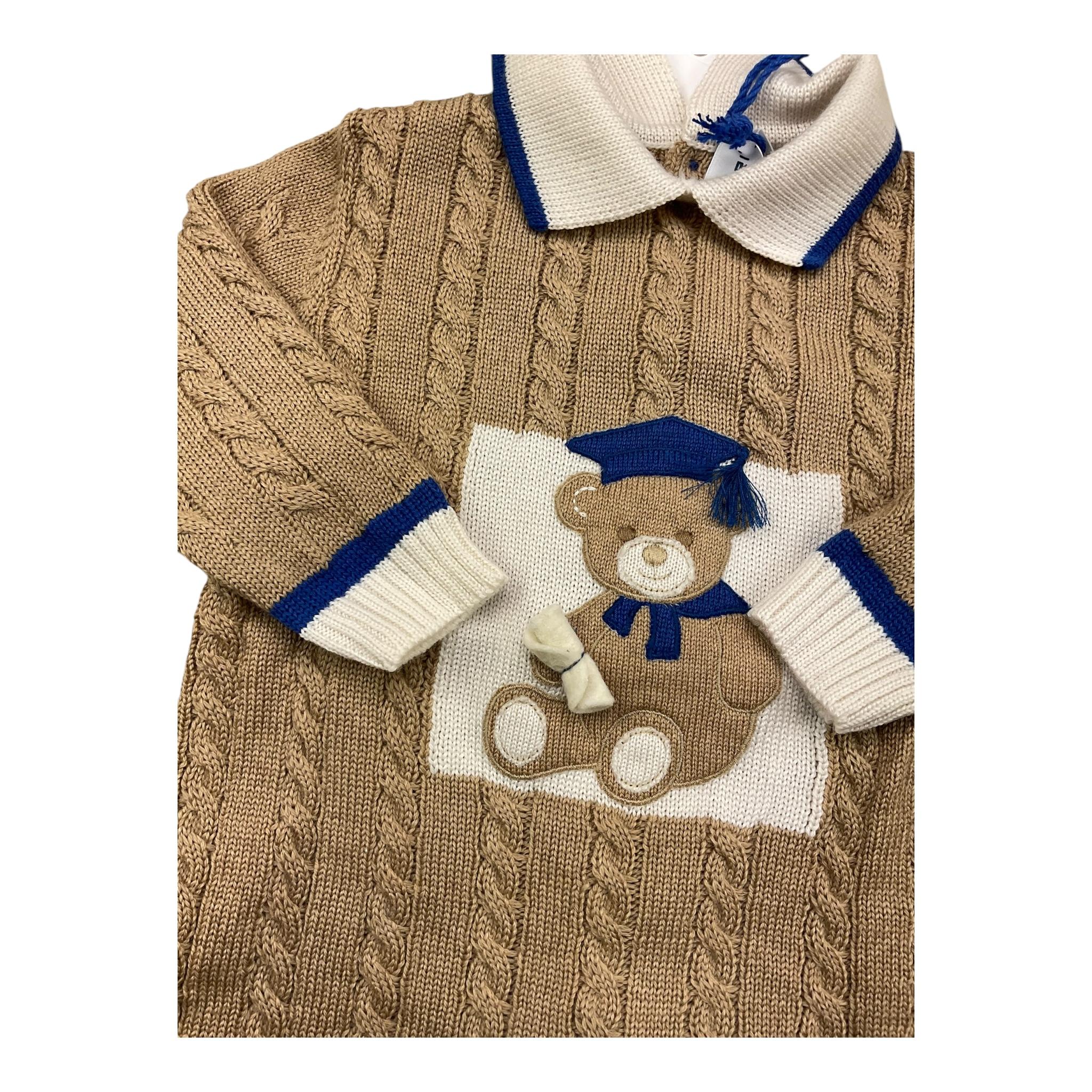 COLORI CHIARI tutina manica lunga tinta unita con orso Beige per Neonato MF167754 BEIGE COLORI CHIARI