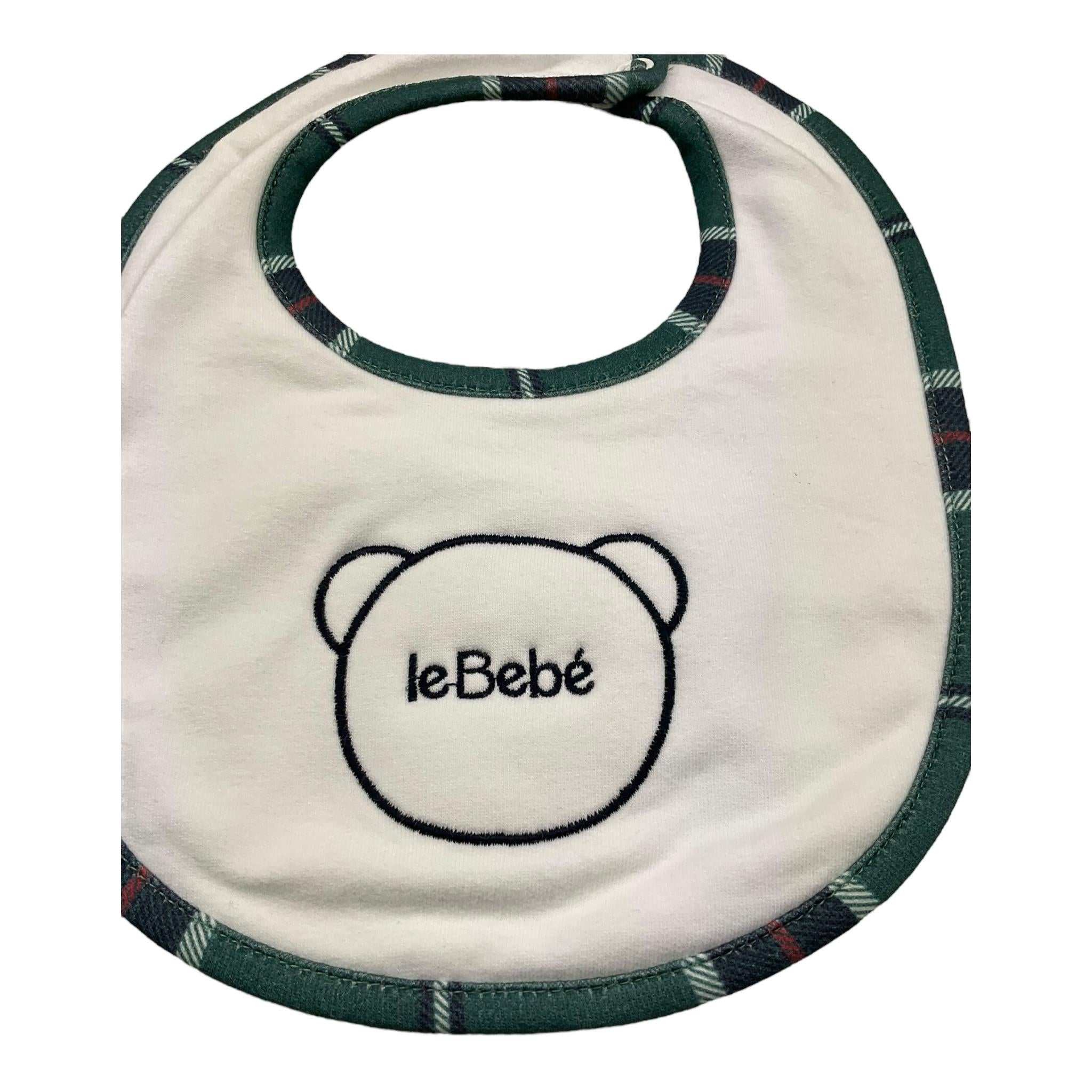 LE BEBE' bavetta tinta unita con orso Bianco per Neonato LBB5137 BIANCO LE BEBE'