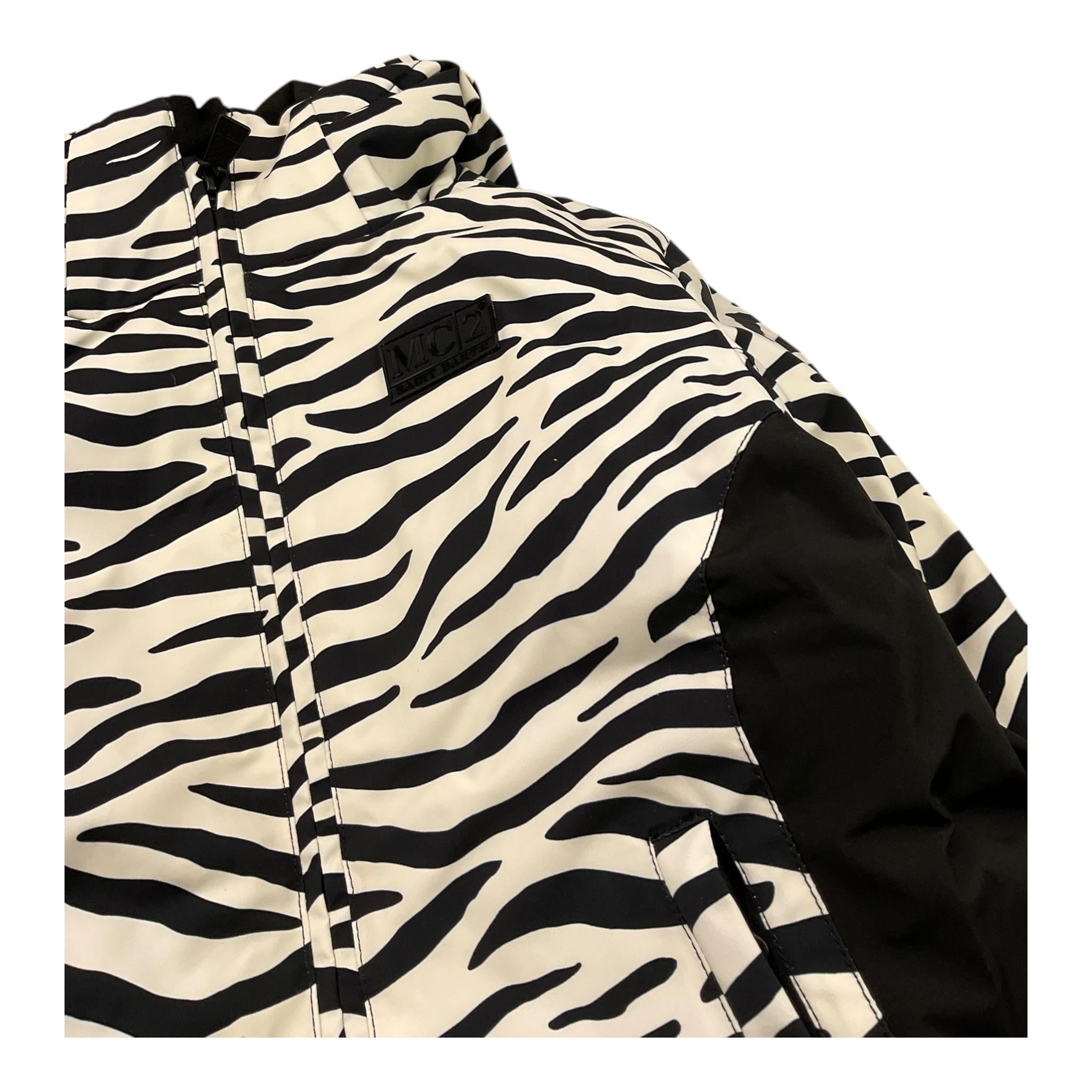 SAINT BARTH giubbino da neve bicolore con fantasia zebrata Bianco/nero per Bambina CHV001 BIANCO/NERO SAINT BARTH