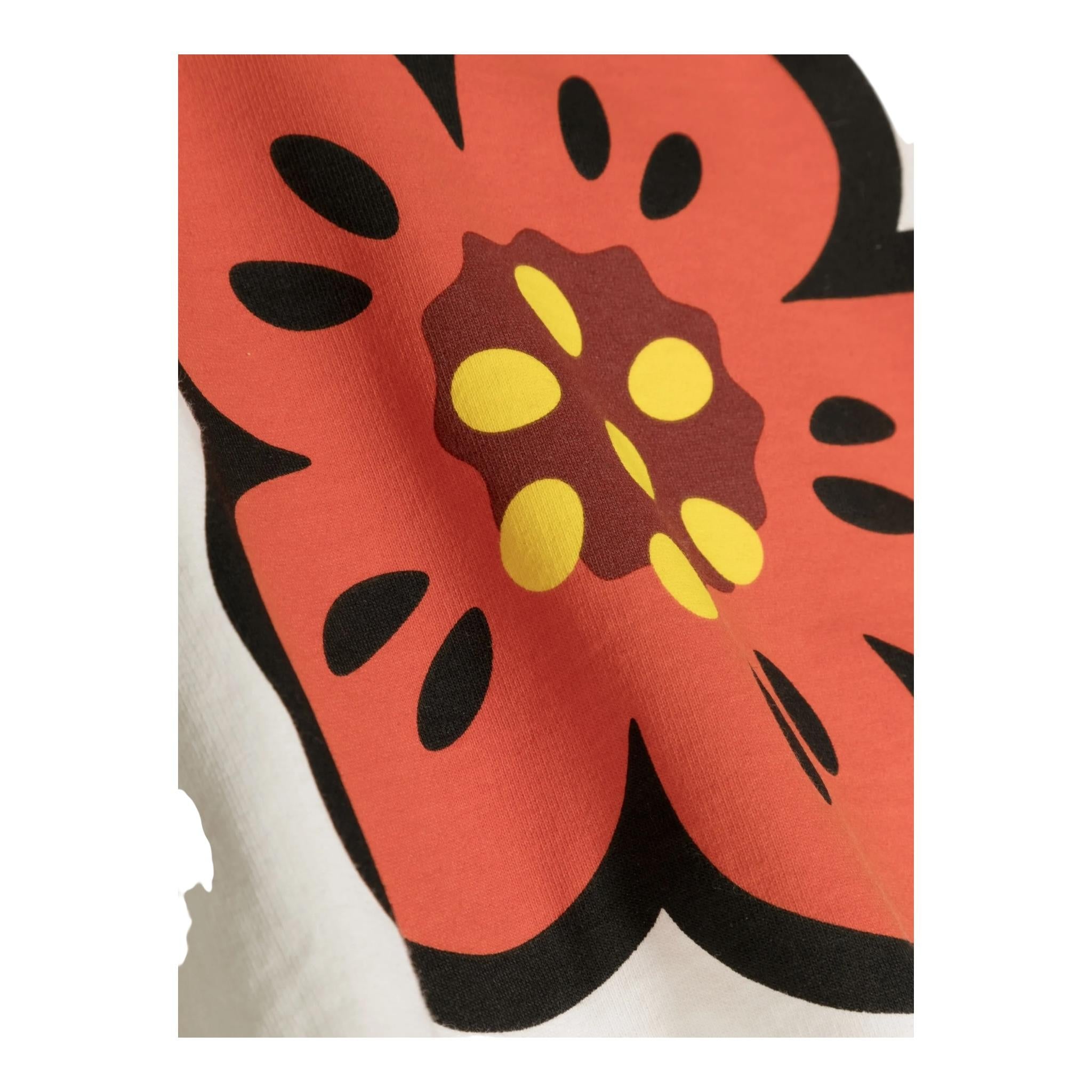KENZO felpa chiusa girocollo tinta unita con fiore Panna per Bambino K15688 PANNA KENZO