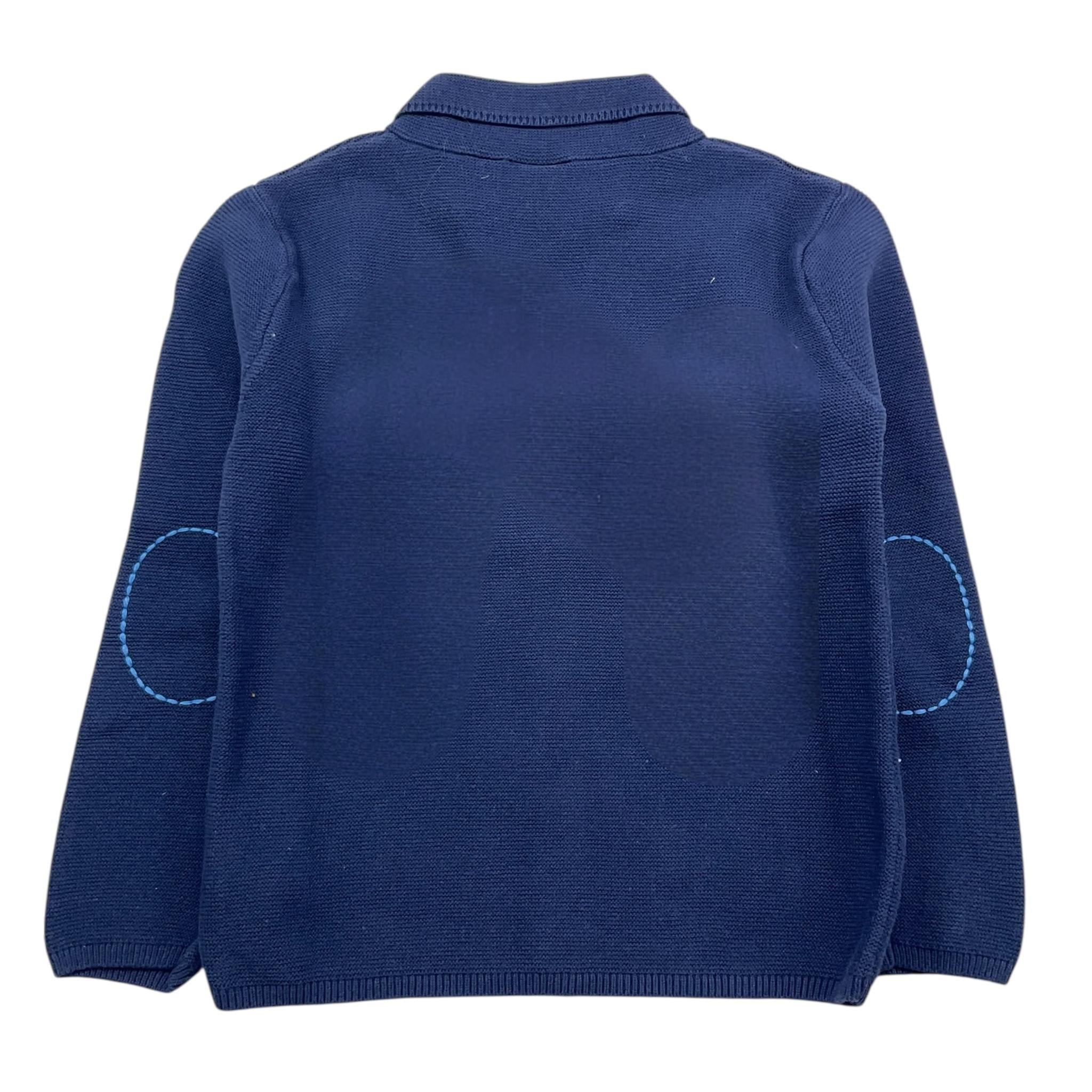 SARABANDA giacca in maglia tinta unita con toppe Blu per Neonato 0A104XN BLU SARABANDA