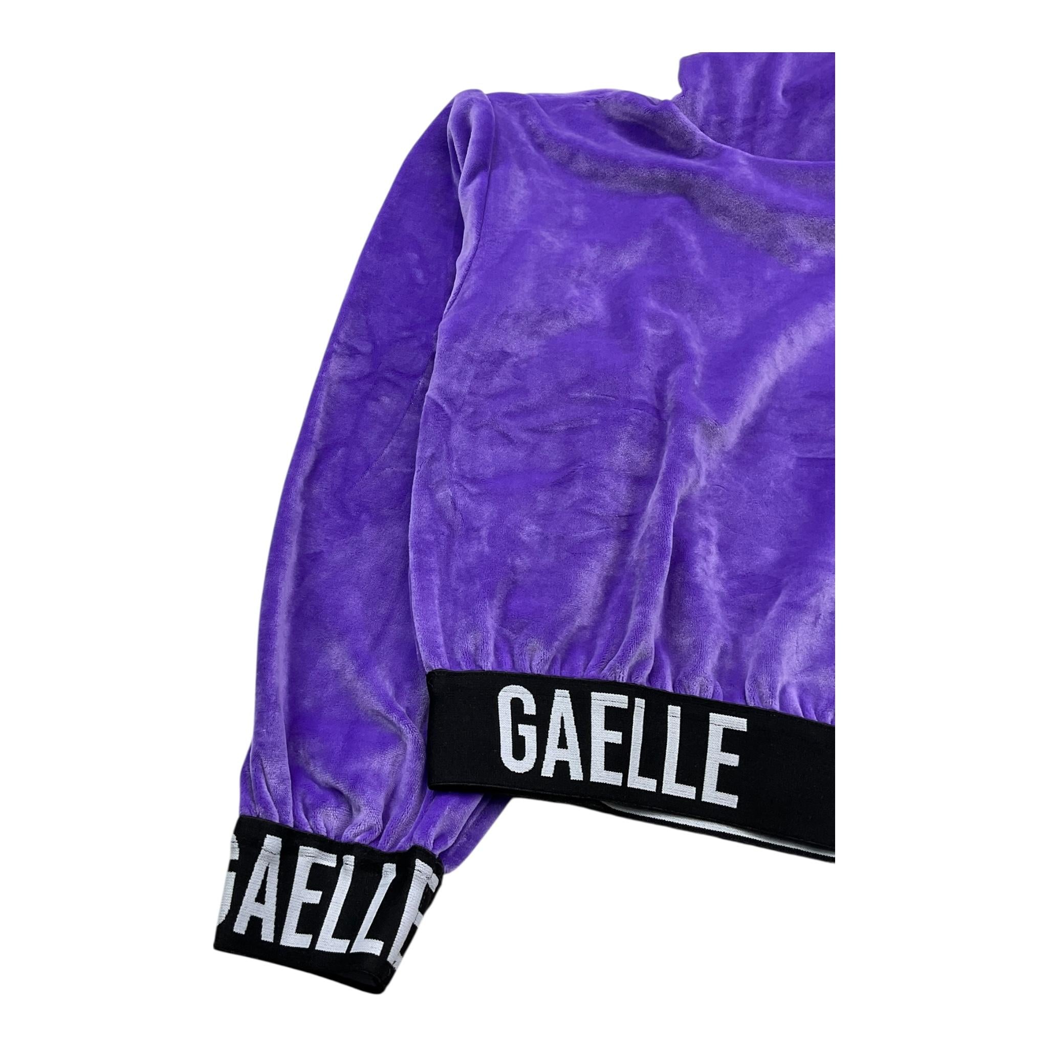GAELLE felpa chiusa con cappuccio tinta unita in velluto Viola per Bambina 2741FY00385X VIOLA GAELLE