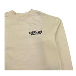 REPLAY felpa chiusa girocollo tinta unita con logo Panna per Bambino SV2065 PANNA REPLAY