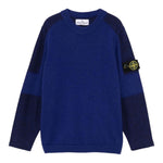 STONE ISLAND maglia tinta unita girocollo con logo Blu per Bambino 8116521Z2 BLU STONE ISLAND