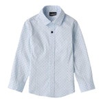 SARABANDA camicia tinta unita con fantasia pois Azzurro per Bambino 0A124 AZZURRO SARABANDA