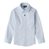 SARABANDA camicia tinta unita con fantasia pois Azzurro per Bambino 0A124 AZZURRO SARABANDA