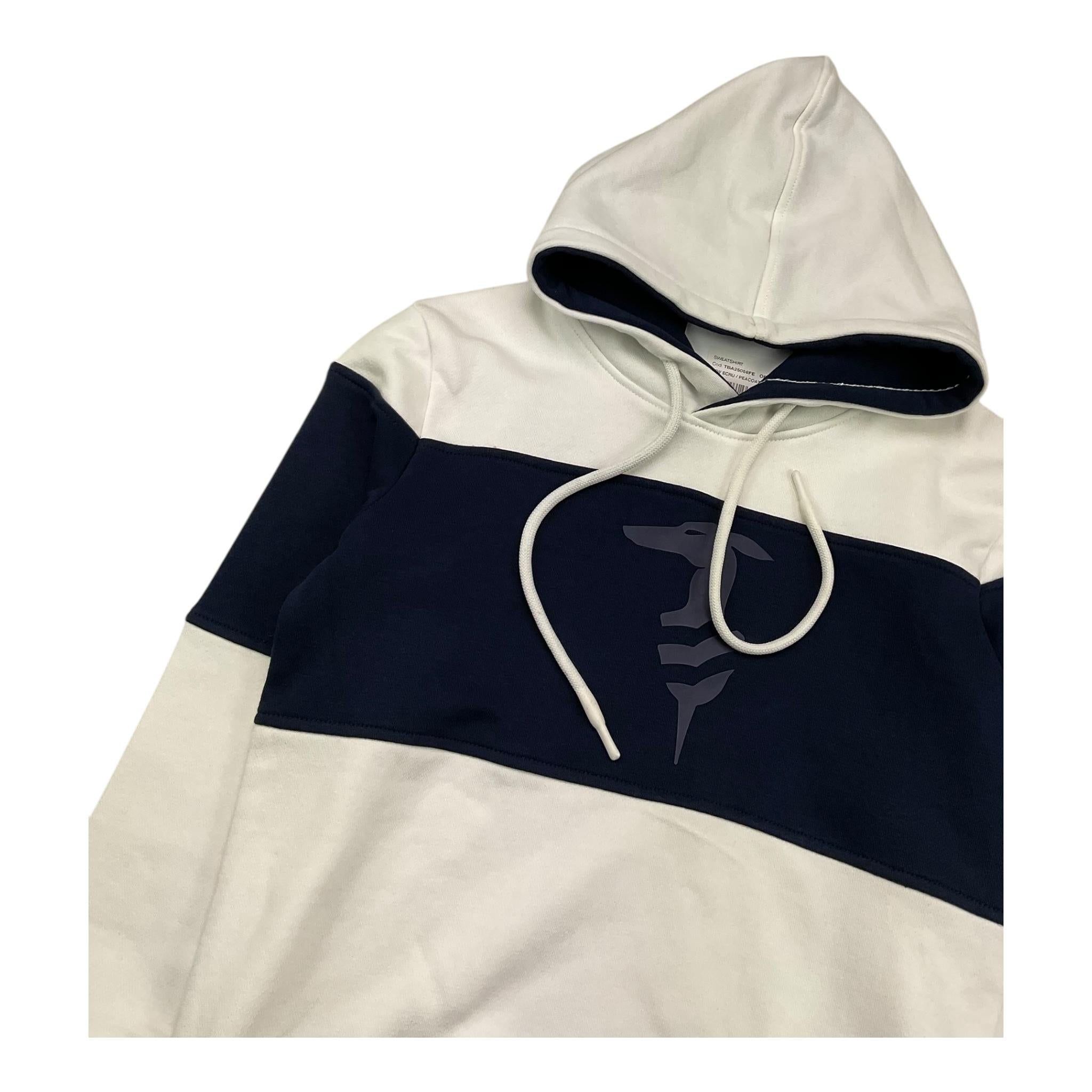 TRUSSARDI felpa chiusa con cappuccio bicolore Bianco/blu per Bambino TBA25056FE BIANCO/BLU TRUSSARDI